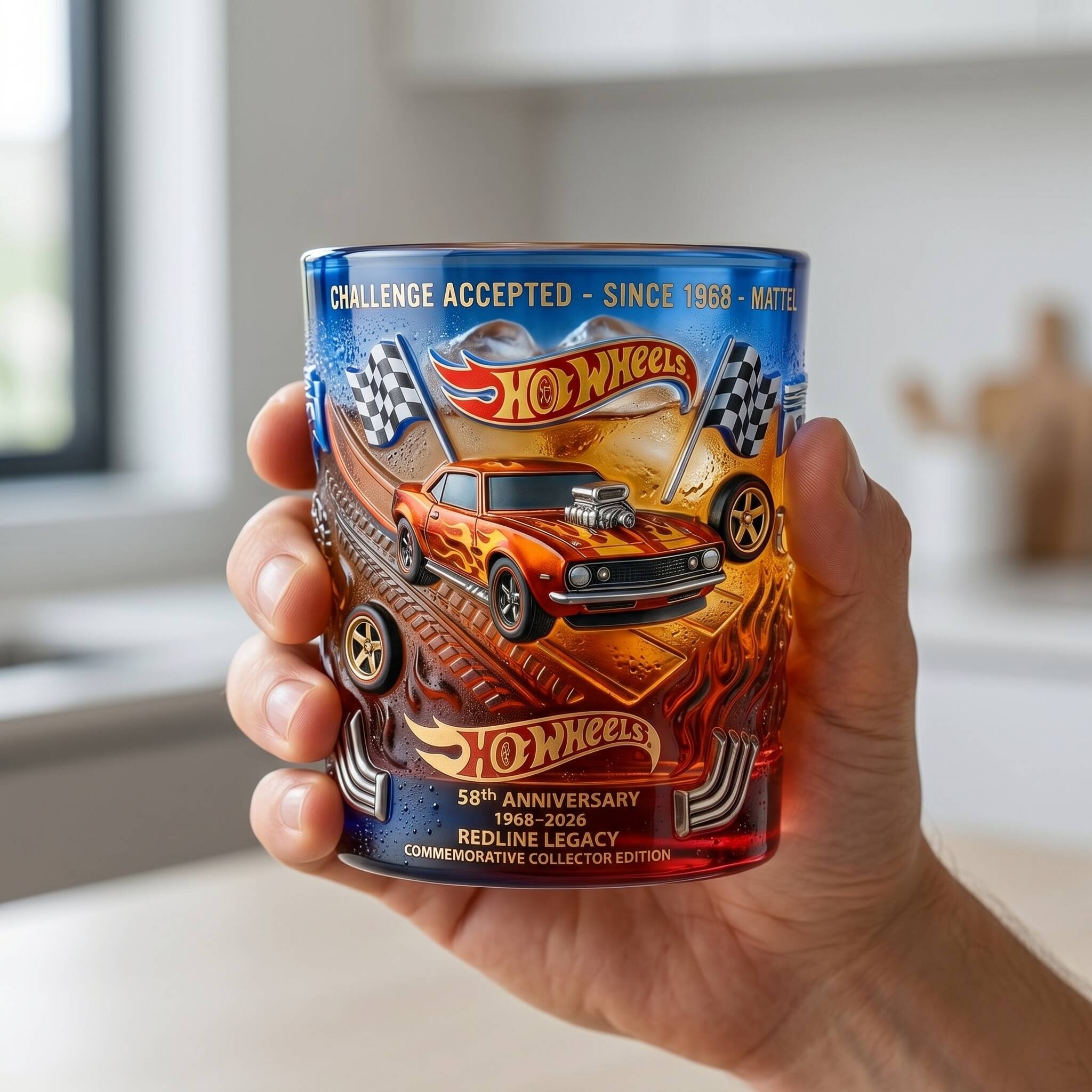 🔥 Hot Wheels 58th Anniversary Limited Edition Glass
