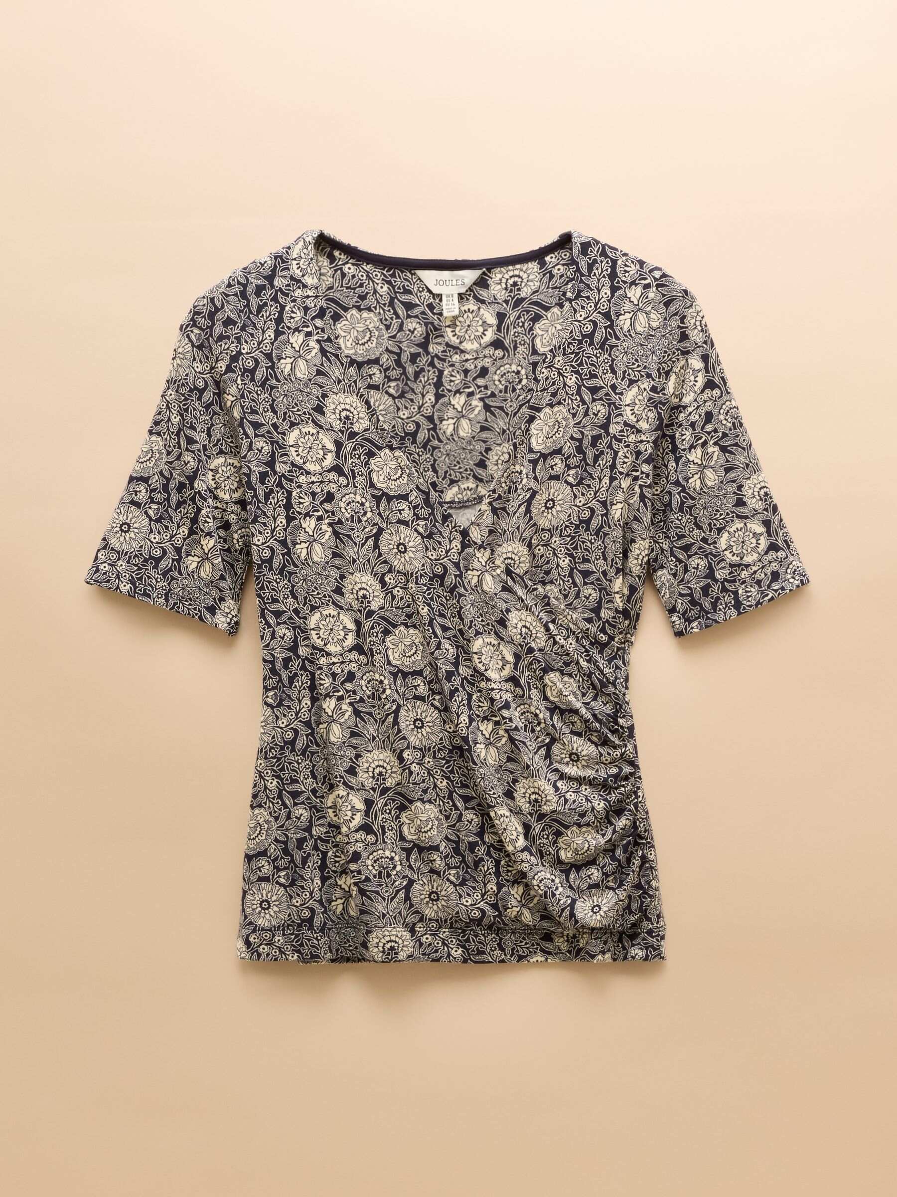 Nia Blue Wrap Front Jersey Top