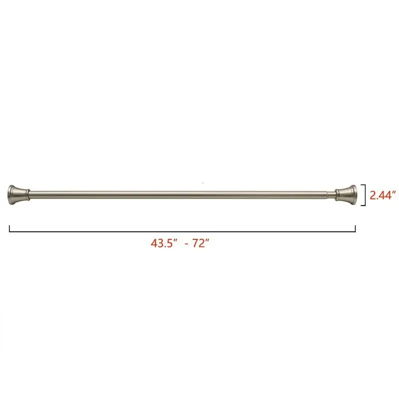 Utopia Alley Adjustable 72-Inch Shower Curtain Tension Rod - Rust-Proof Aluminum with Rubber End Cap, No Drill Installation