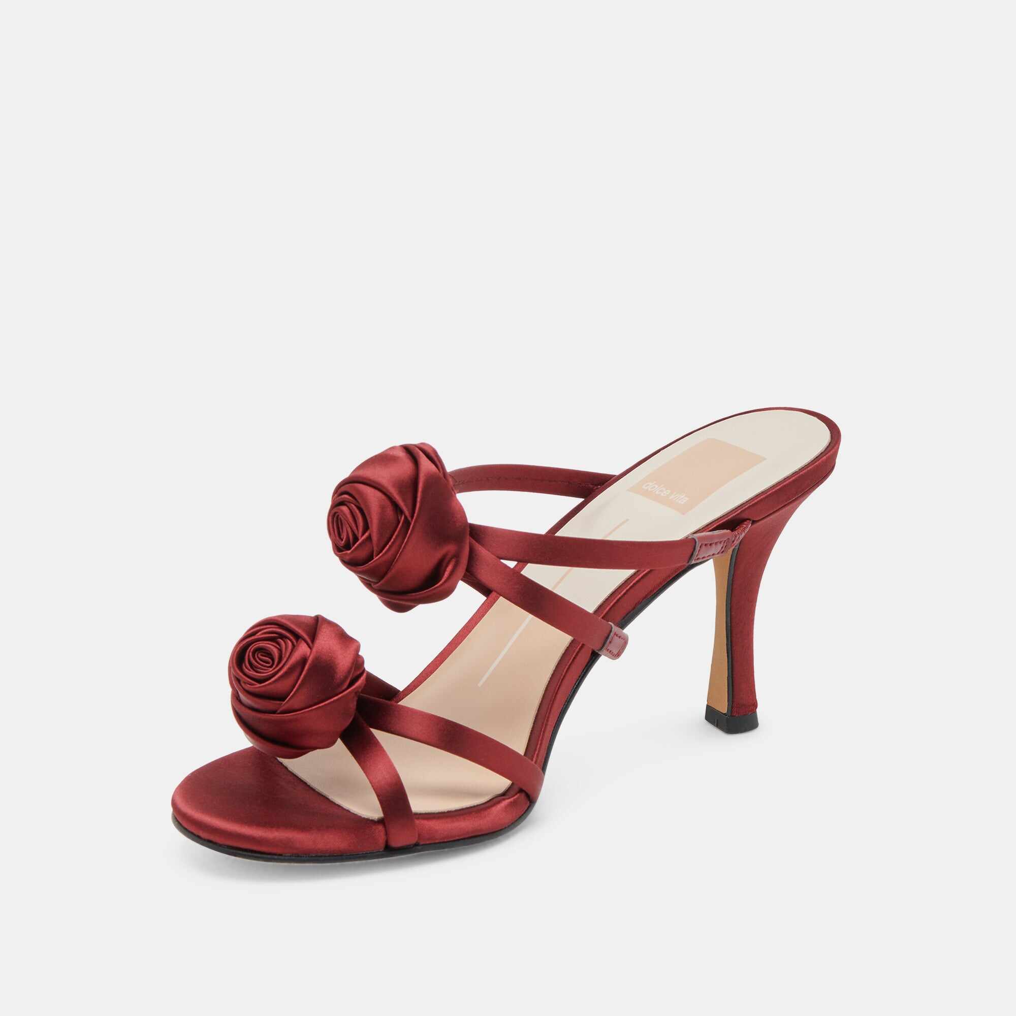 LINZY HEELS WINE SATIN
