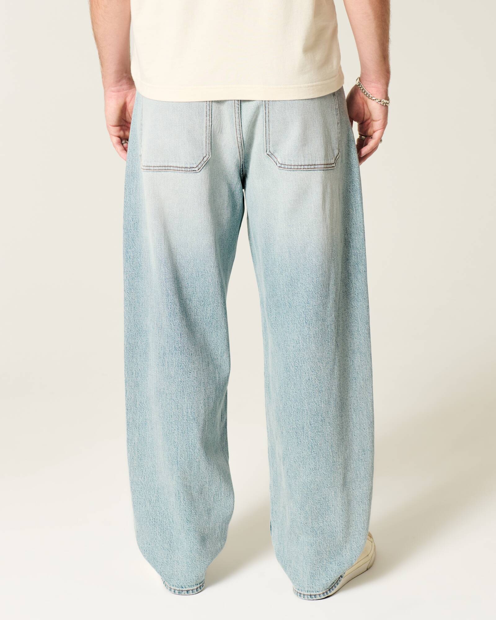 Medium Wash Skater Baggy Jeans