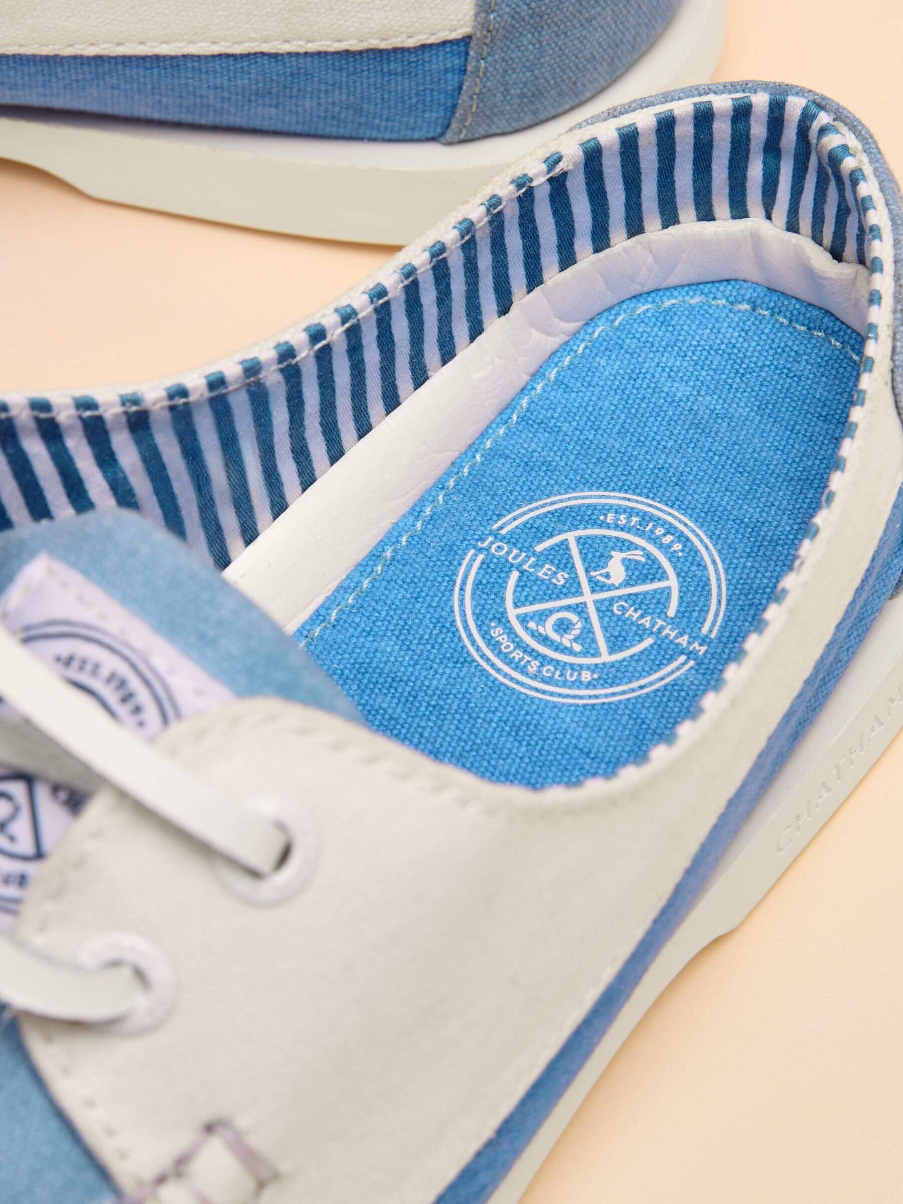 Joules X Chatham Pink Oat Mariner Deck Shoes
