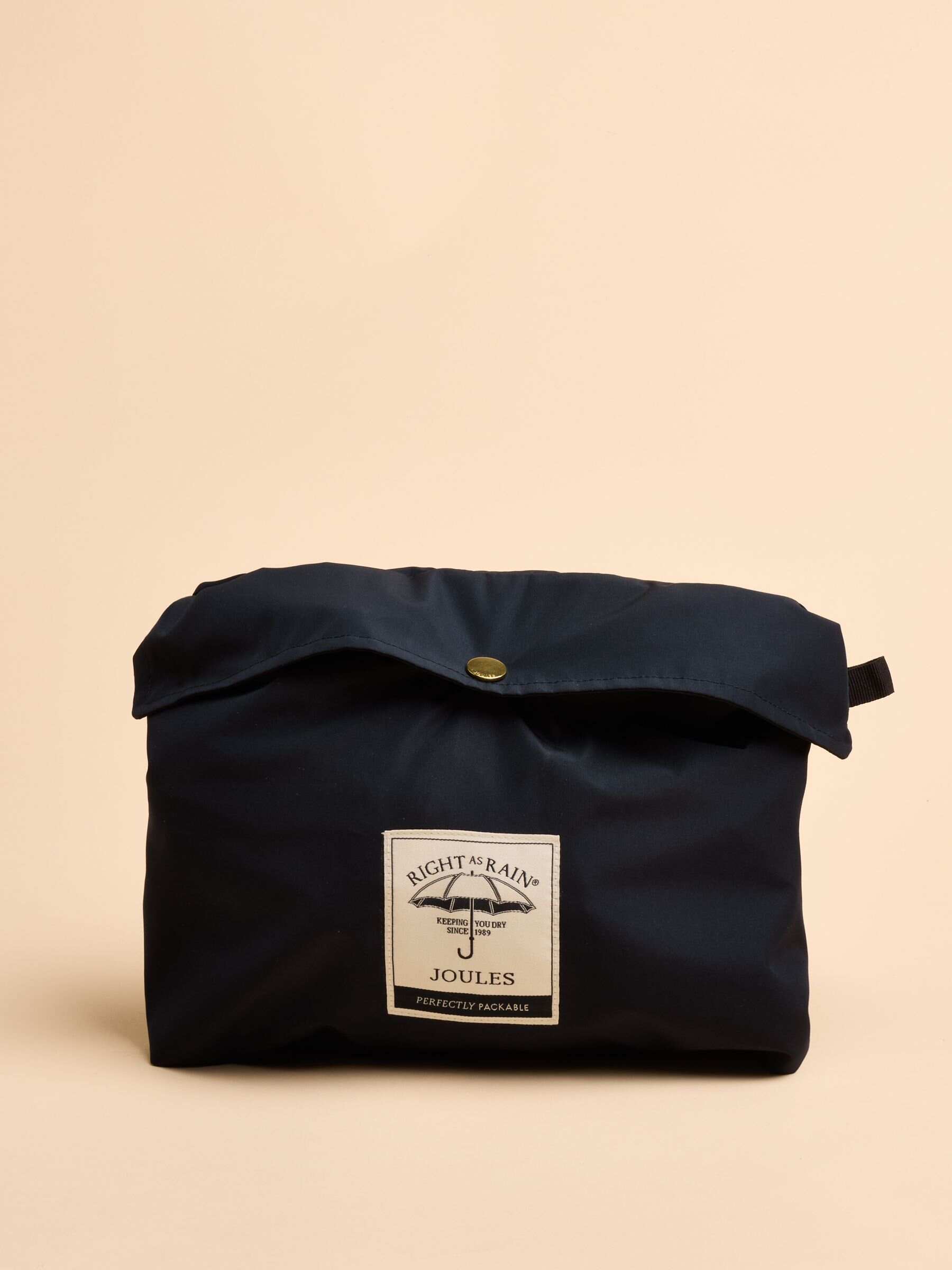 Holt Navy Blue Waterproof Packable Raincoat with Hood