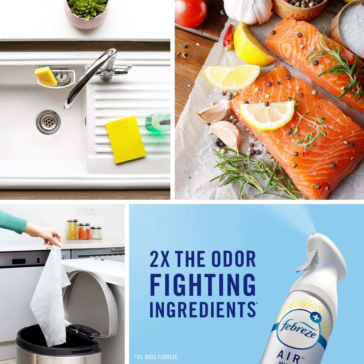 Febreze Room Air Fresheners, Home & Kitchen Room Fresheners, Air Freshener Spray, Odor Fighter Air Freshener for Home, Fresh Lemon Scent, 8.8 oz. Aerosol Can (Pack of 3)