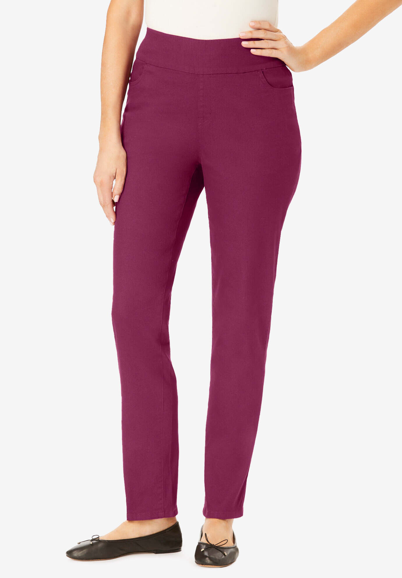 Flex-Fit Pull-On Straight-Leg Jean