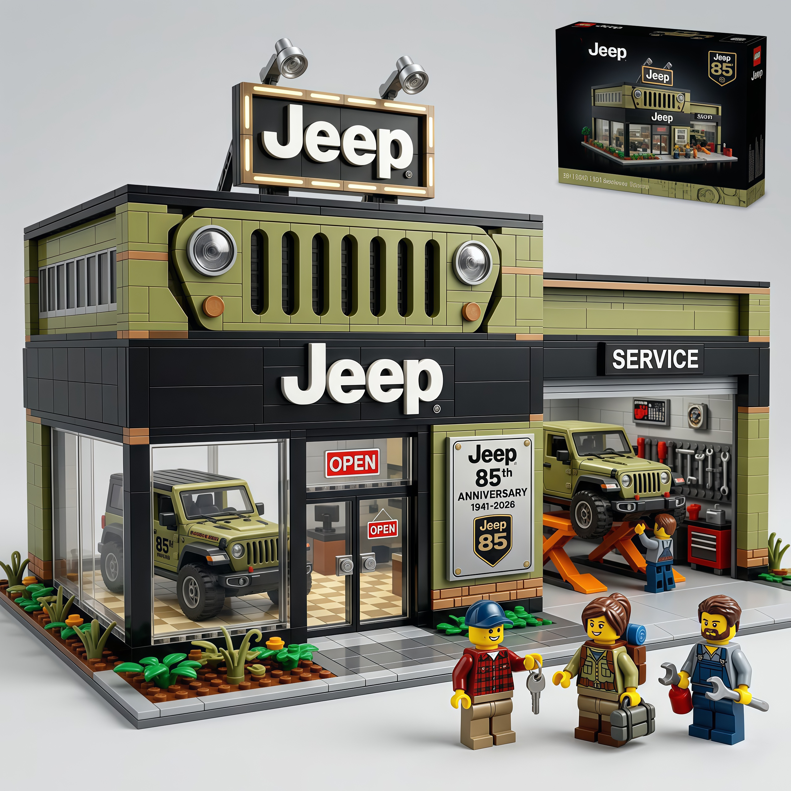 Jeep 85th Anniversary Showroom & Service Center Building Block Set