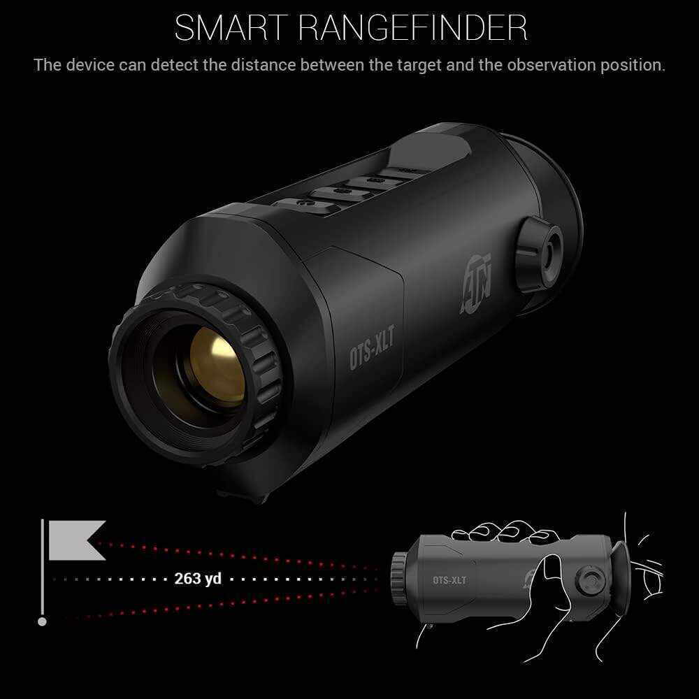 ATN OTS XLT Thermal Monocular w/ 50Hz Thermal Sensor, Smart Rangefinder, Classic Ergonomics, 10hrs+ Battery Power