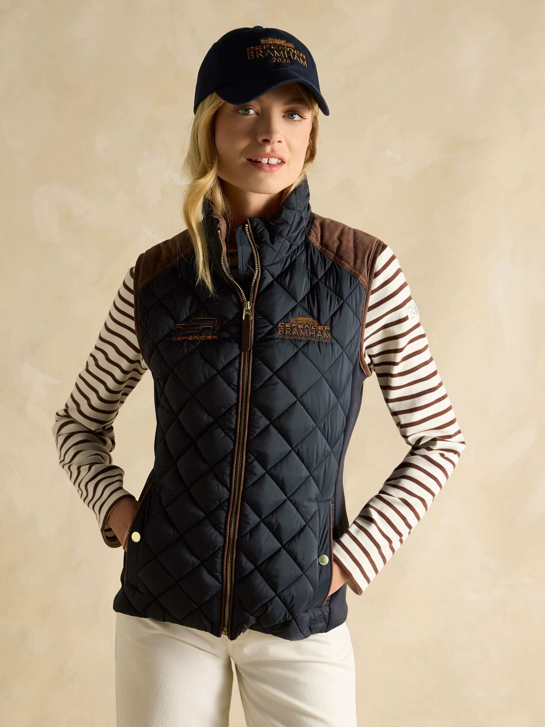 Official Bramham Navy Showerproof Diamond Quilted Gilet