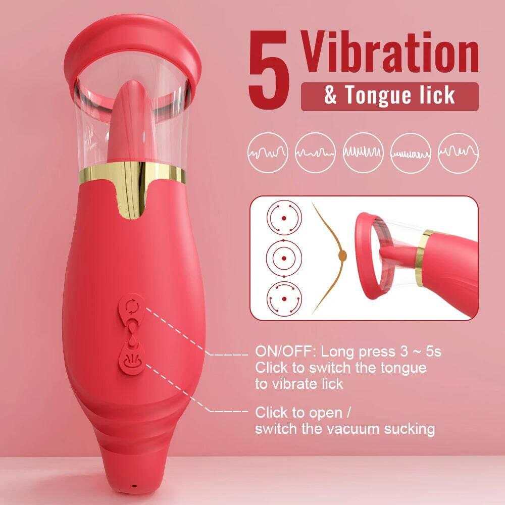 Tongue Sucking Licking Vibrator – Clitoris & Nipple Stimulator