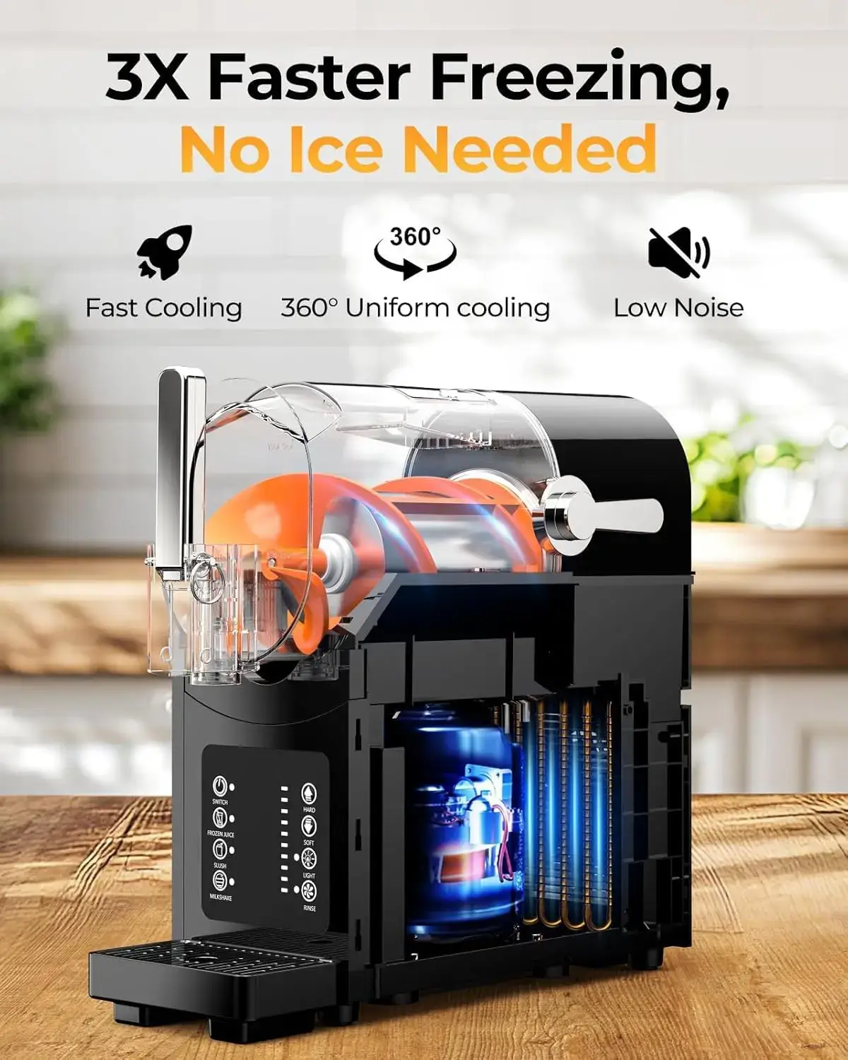 Slushie Machine with Self-Cleaning, 3 Preset Programs Slushie Maker, Professional Slushy Machine for Home, No Ice Needed Frozen Drink Maker for Margaritas & Milkshakes Smoothie