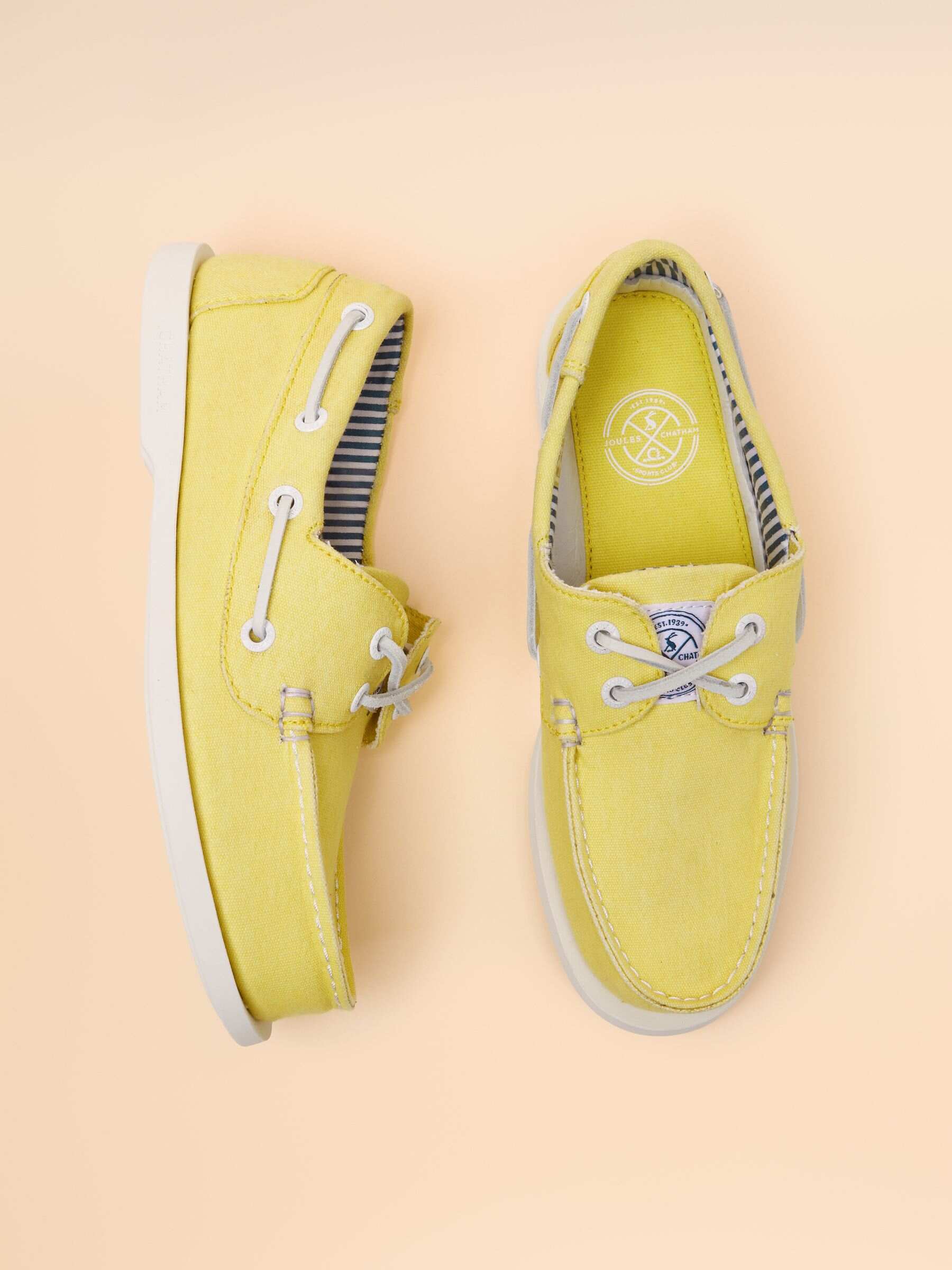 Joules X Chatham Yellow Jetty Deck Shoes