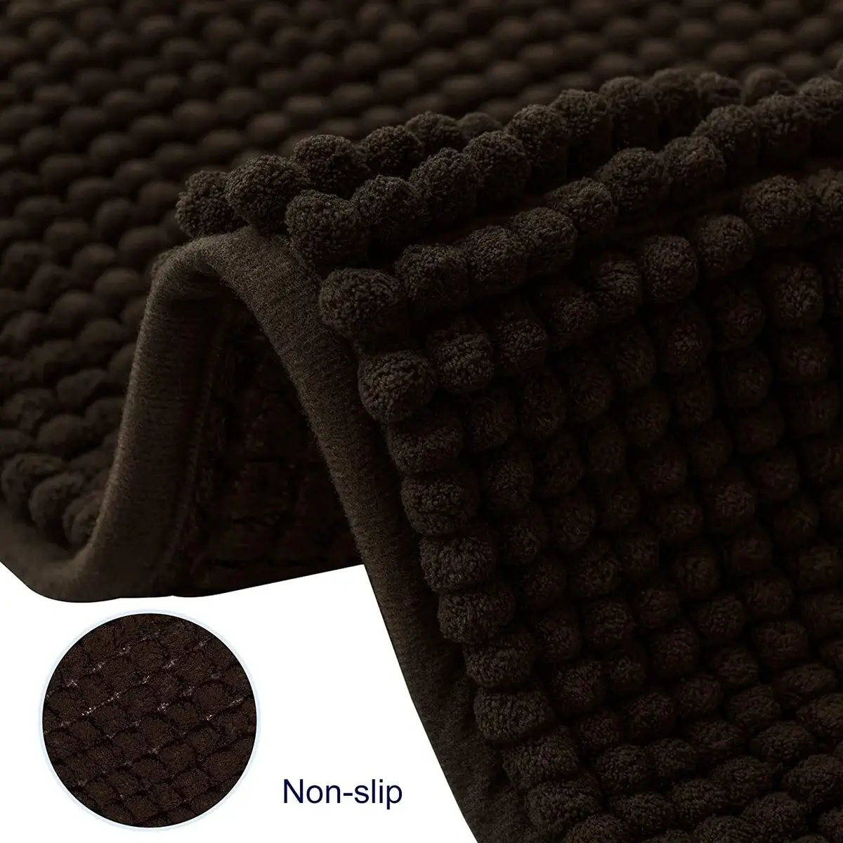 Subrtex Luxury Chenille Bath Rugs Soft Bathroom Mats