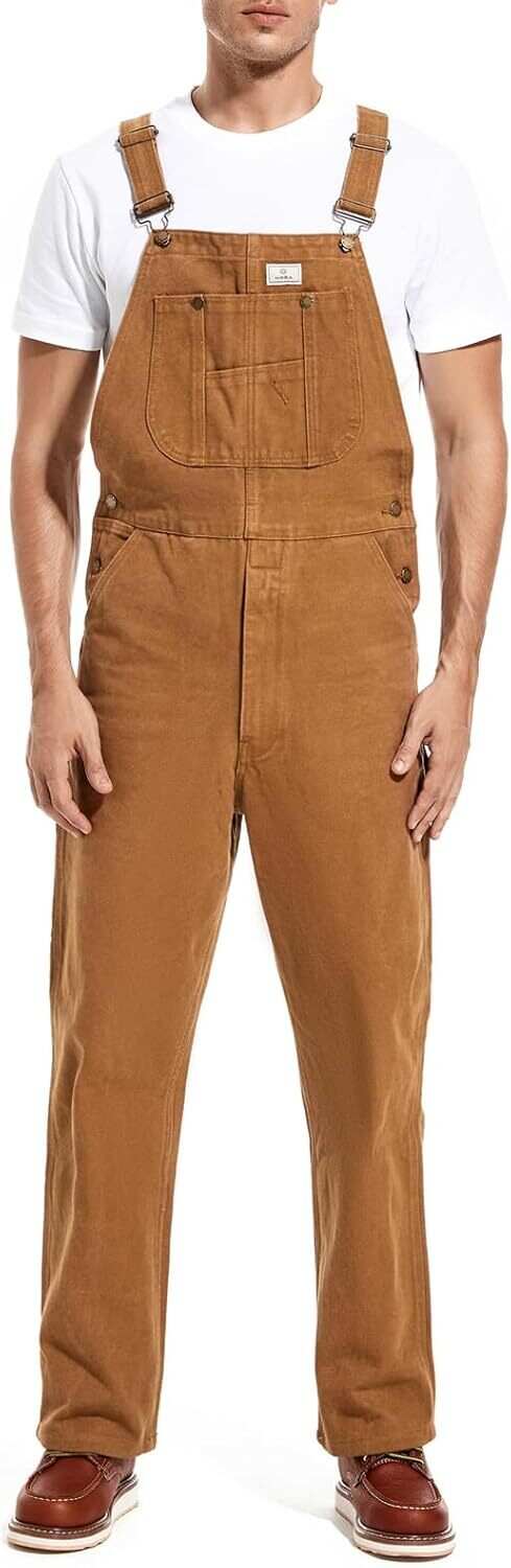 🔥Flash Sale🔥Men's Denim Bib Overalls, Workwear with Adjustable Straps and Convenient Tool Pockets