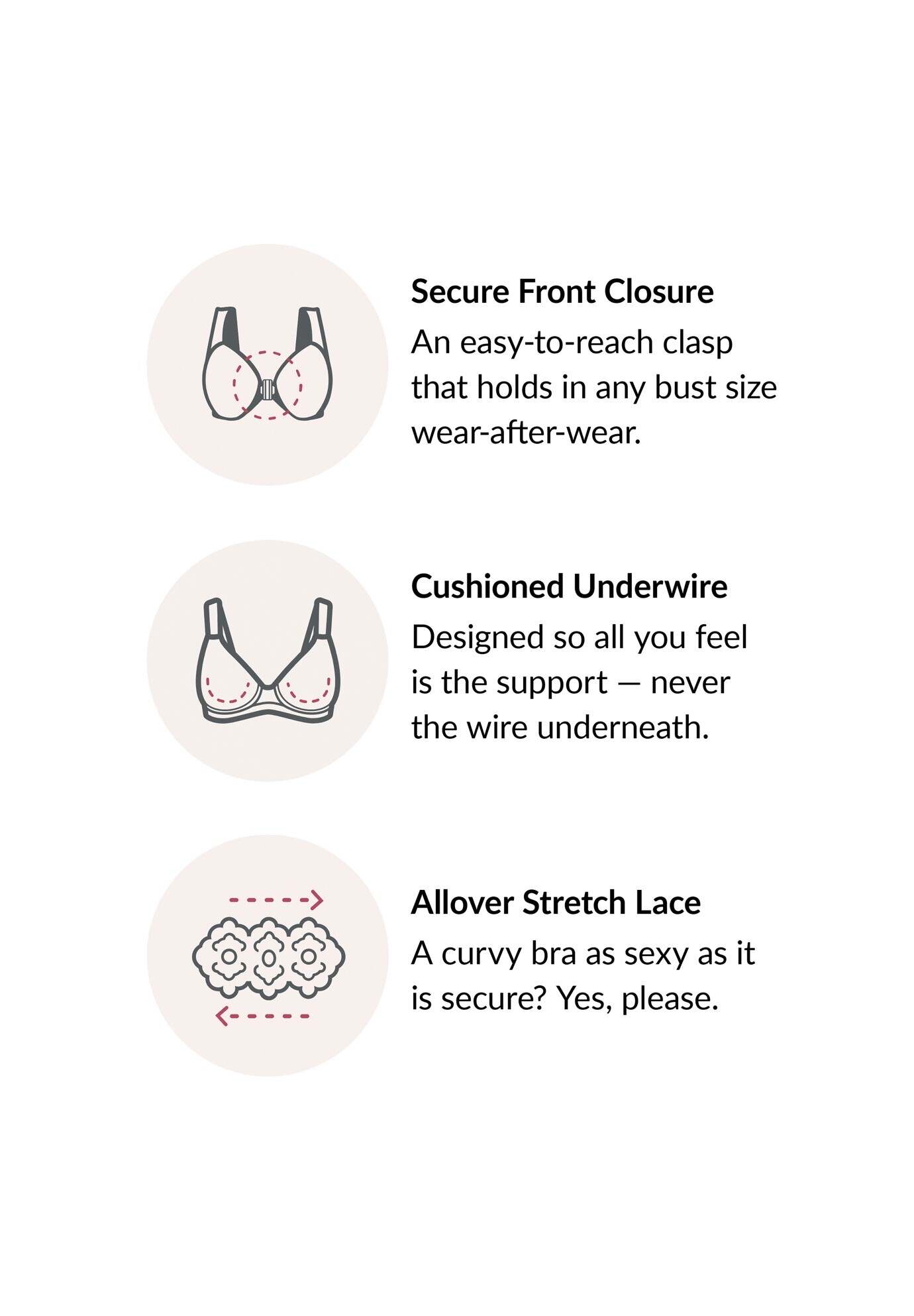 Glamorise® Wonderwire® Stretch Lace Front-Close Underwire Bra