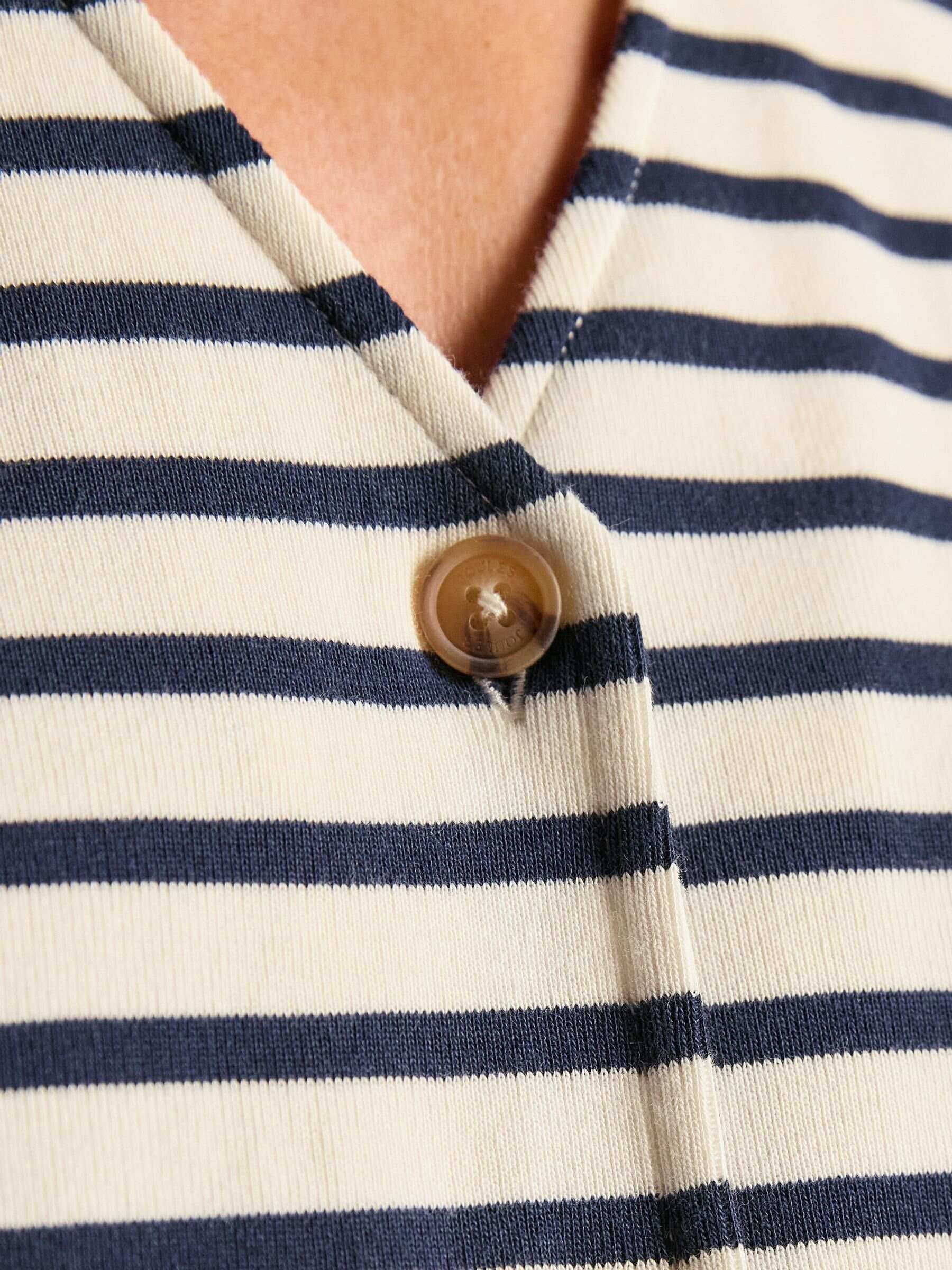 Premium Ribbed Cream & Navy Jersey Cotton Waistcoat