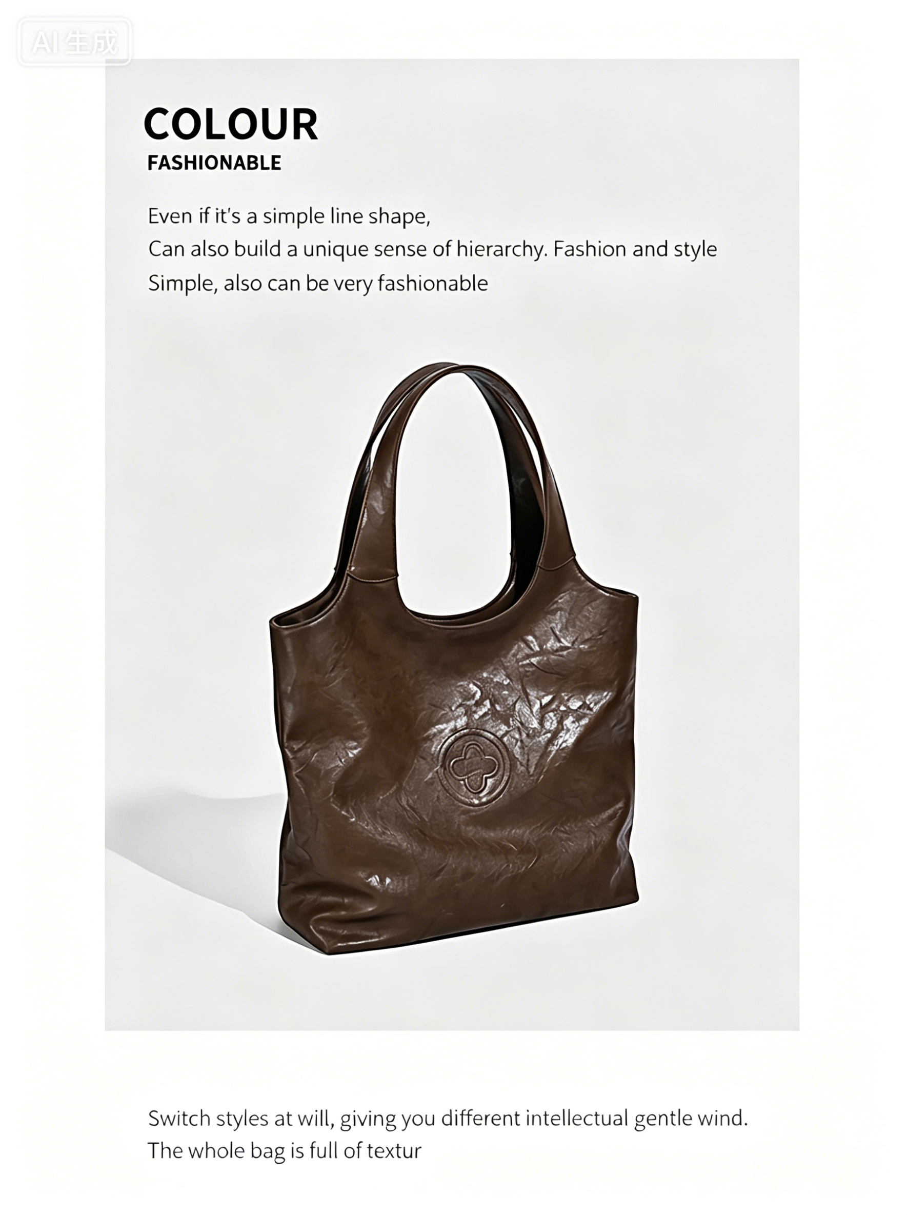 Fashionable womenbang with cowhide and classic design