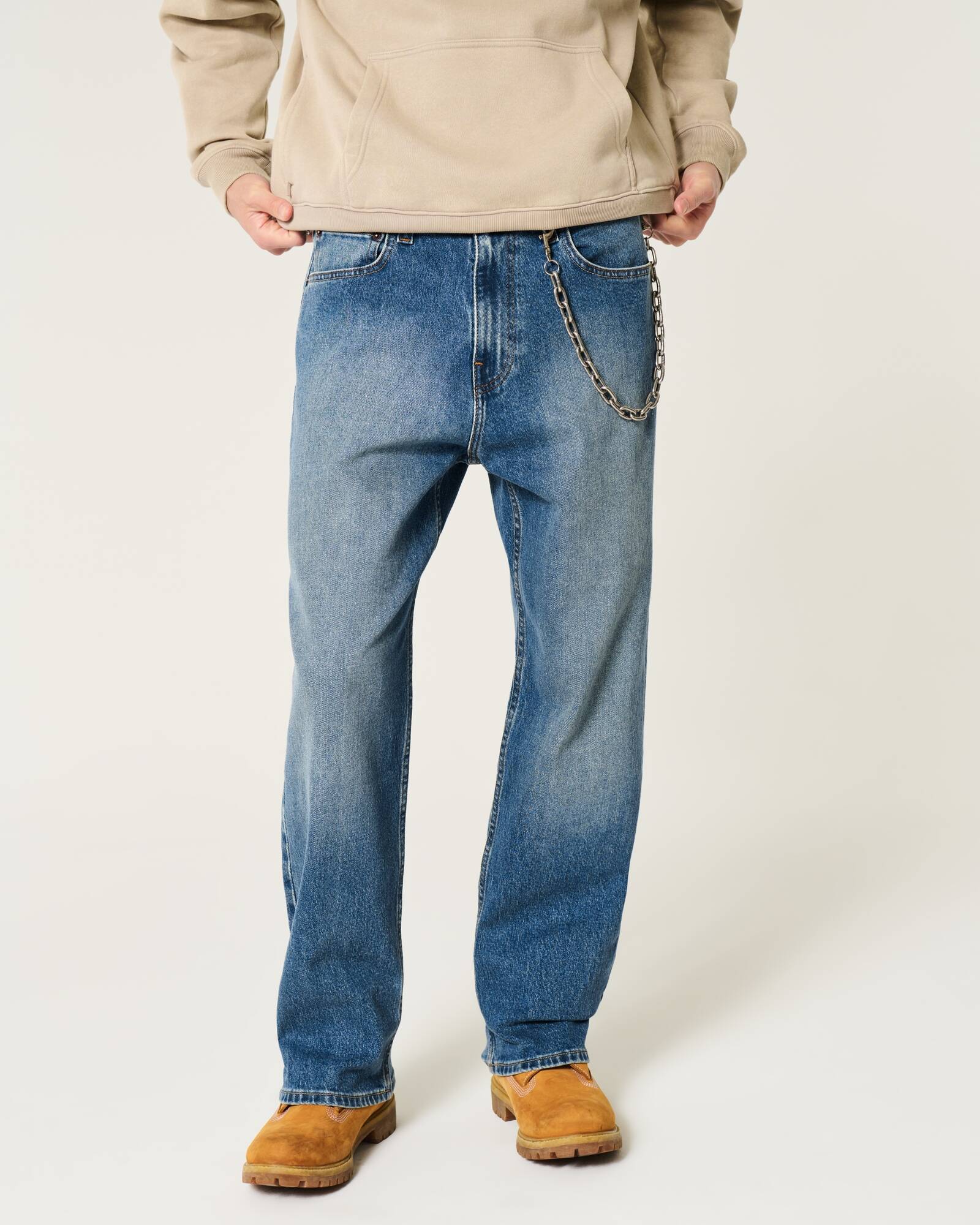 Railroad Stripe Baggy Painter Jeans