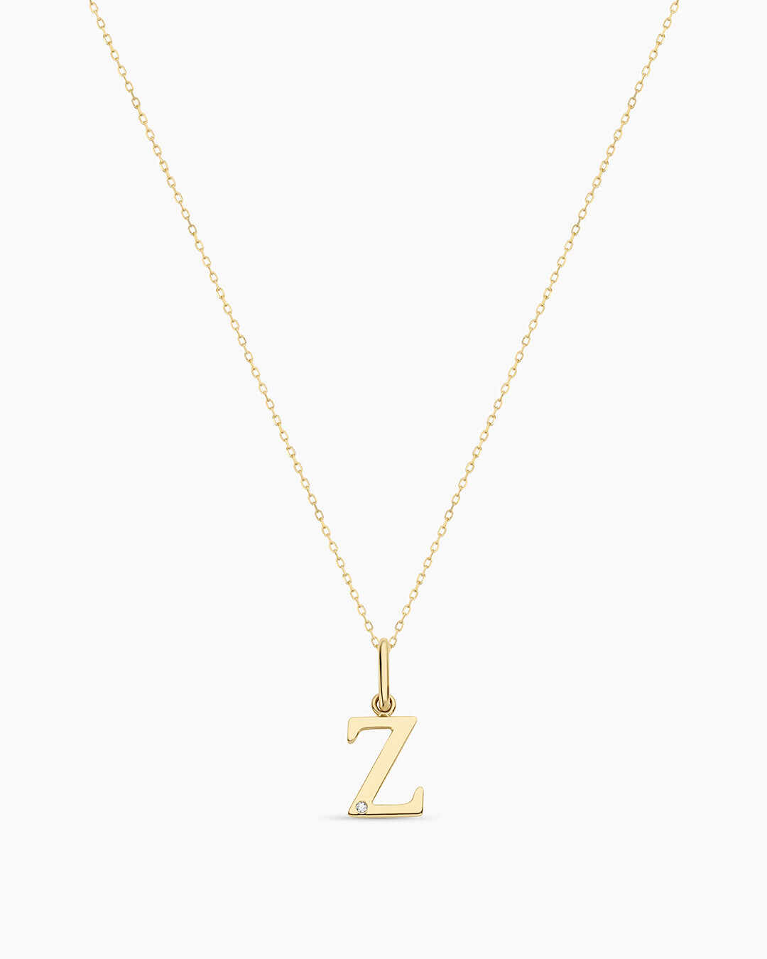 Diamond Vintage Alphabet Charm Necklace