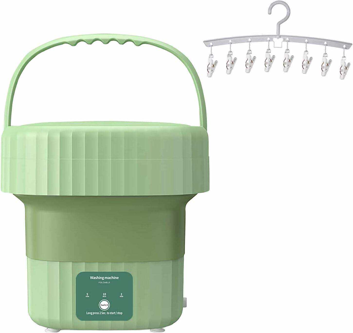 ZNOOOE,Portable washing Machine,Foldable Mini Washing Machine, Small Washer for Baby Clothes, Underwear or Small Items, Apartment, Dorm, Camping, RV Travel laundry- Gift Choice, Green