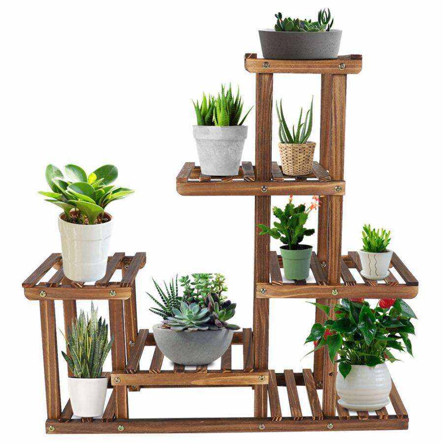 Tiered Modern Plant Stand for and Indoor | 5-Tier Solid Wood Stand Display Shelf