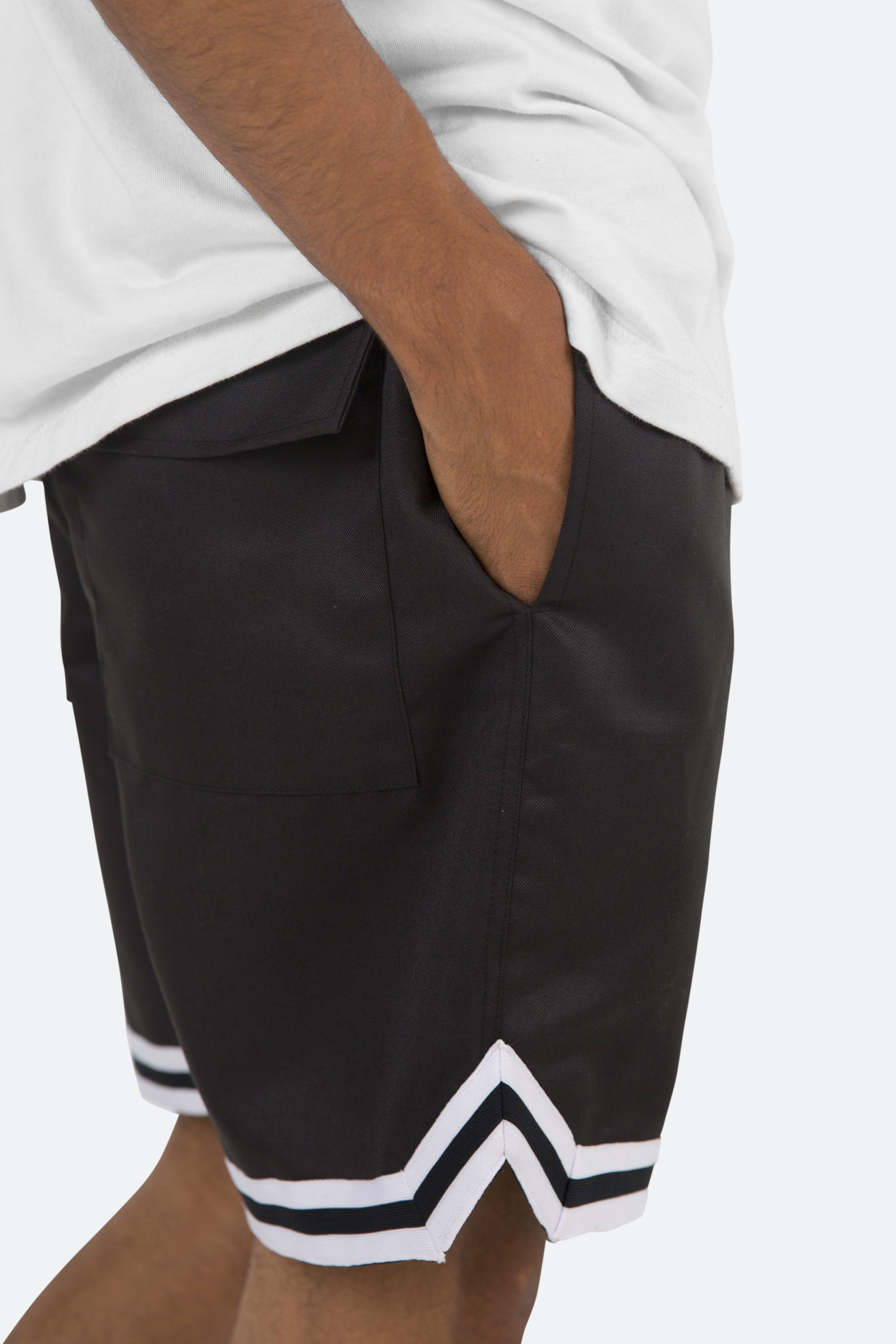 Poly Cotton Walking Shorts - Black