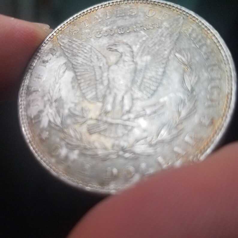 1889 Morgan Silver Dollar AU/BU with rainbow toning.lot#204 Regular 129