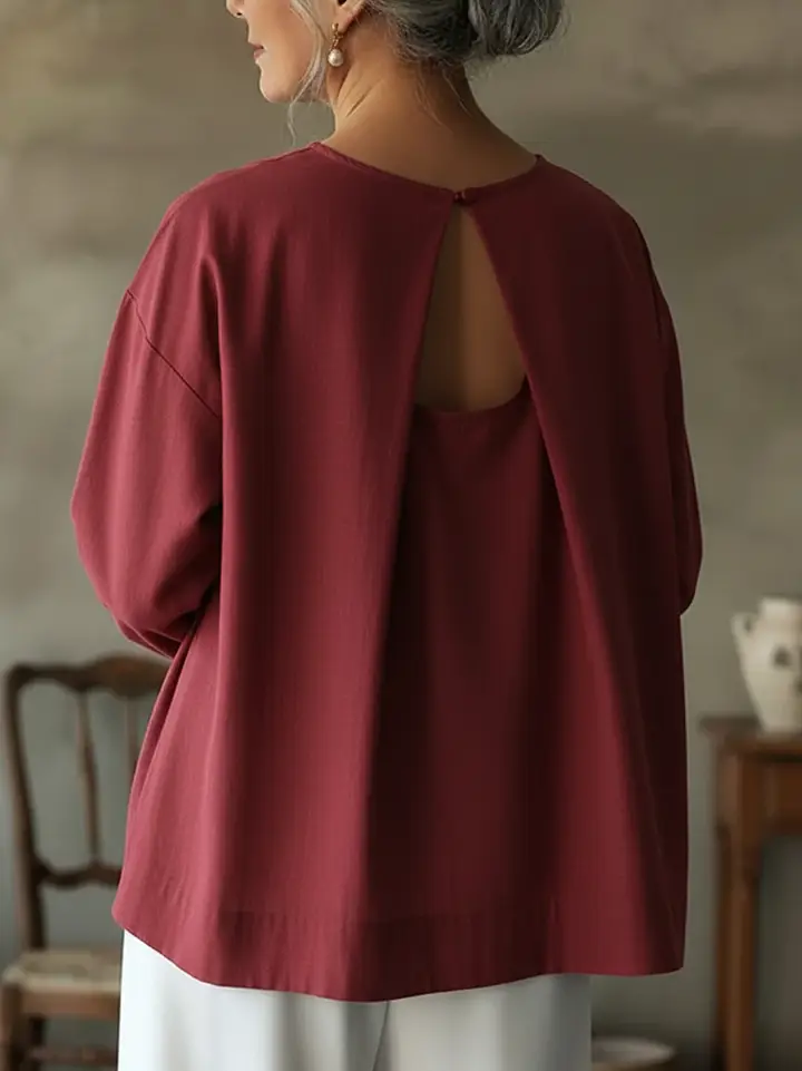 🔥Summer Arrivals🌟Elegant Backless Design 100% Cotton Shirt Top