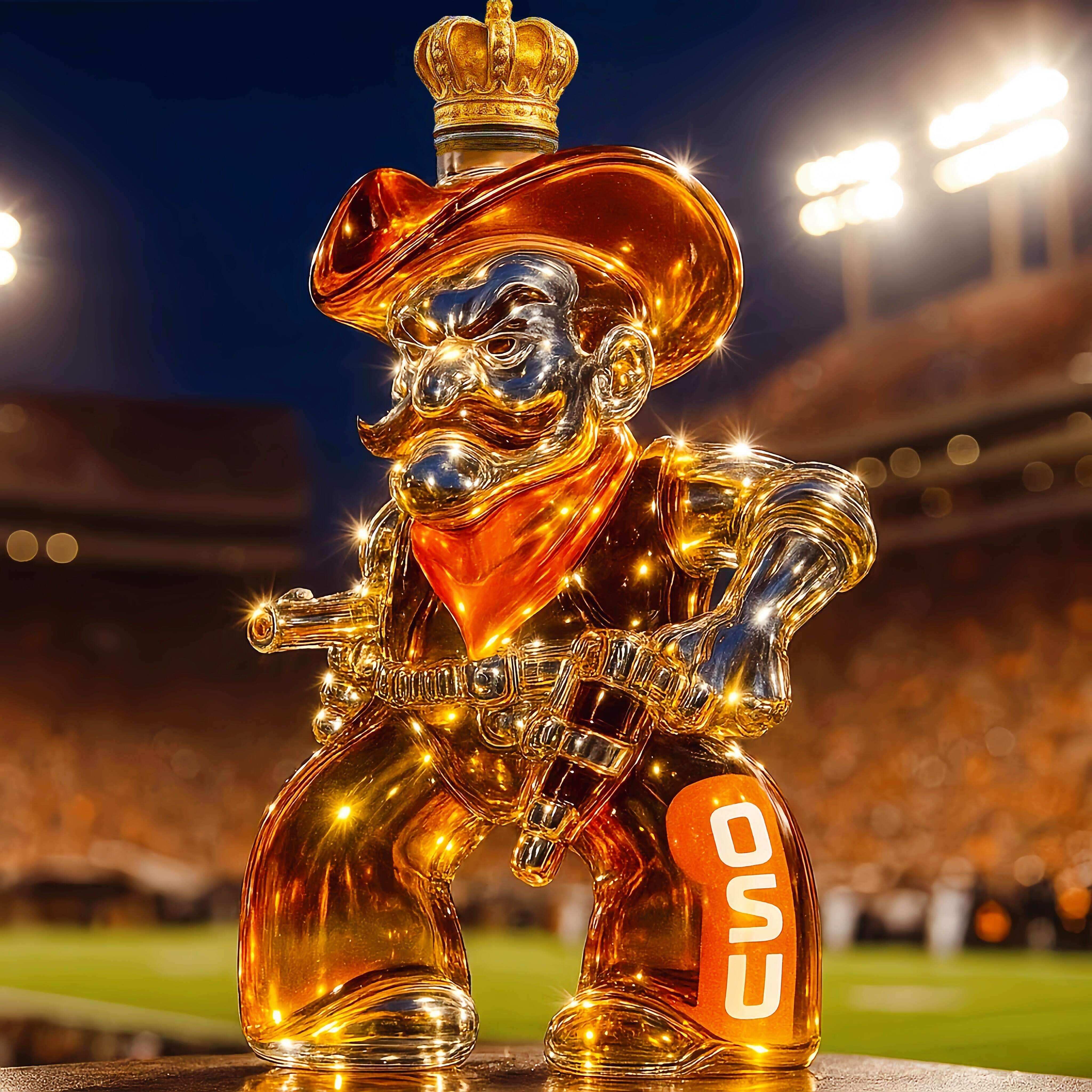Oklahoma State Cowboys Whiskey Bottle