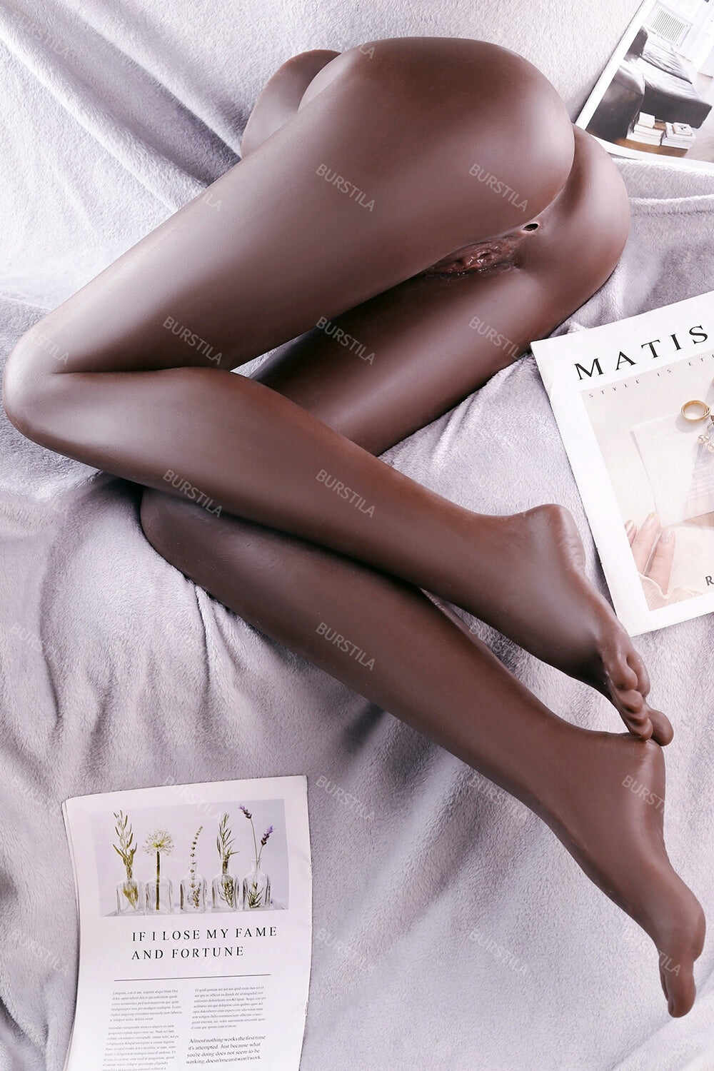 EU Stock - TPE 35.83 in/91cm Black Lightweight Sex Doll Torso For Male Masturbation With Full Legs