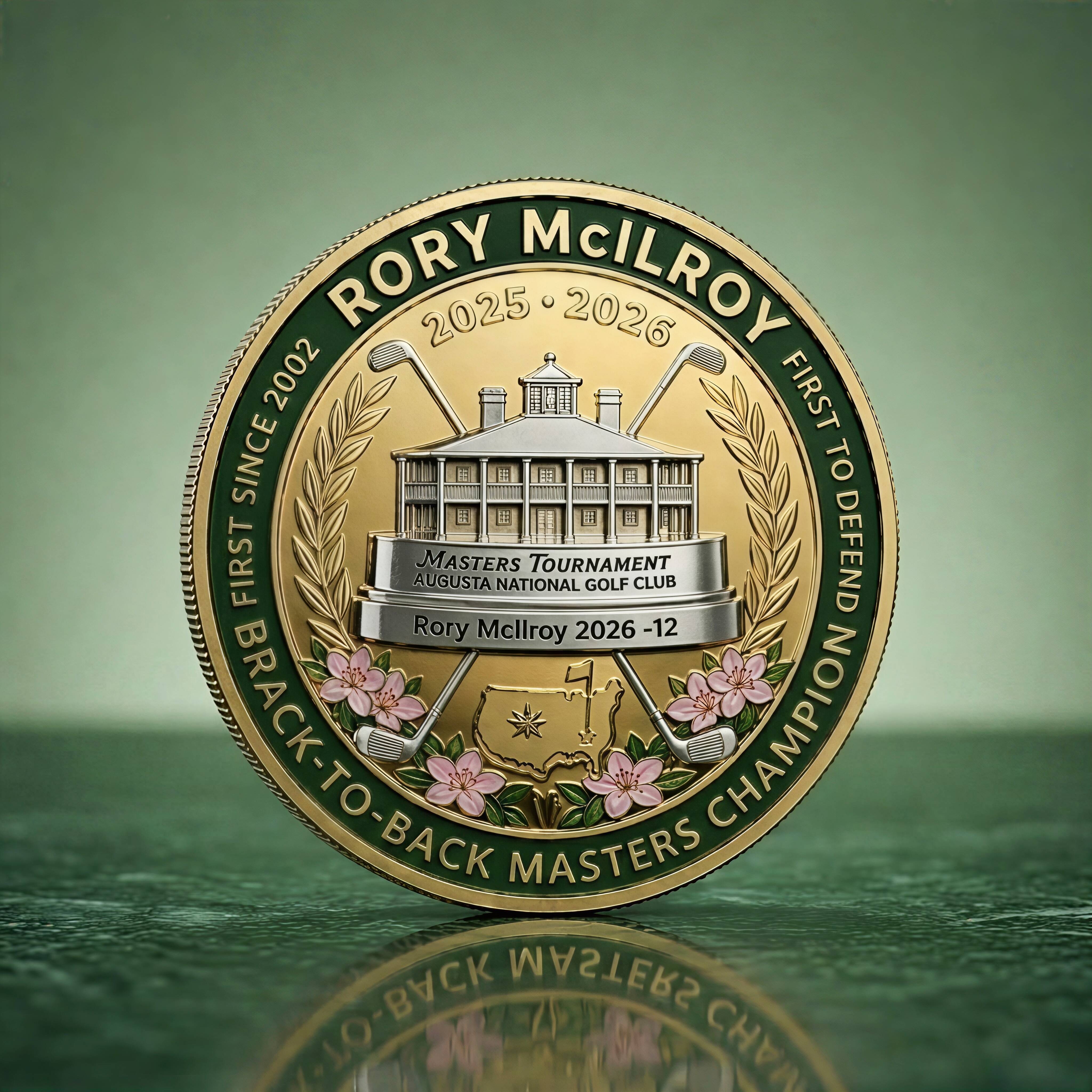 Rory McIlroy 2026 Back-to-Back Masters Champion Commemorative Coin - Limited Edition✨