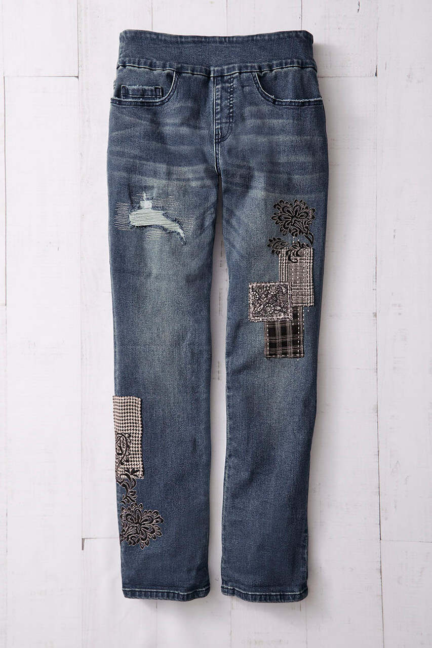 Plaids & Patches Ankle Jeans