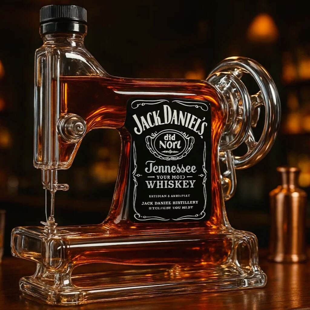 Sewing Machine Whiskey Bottle
