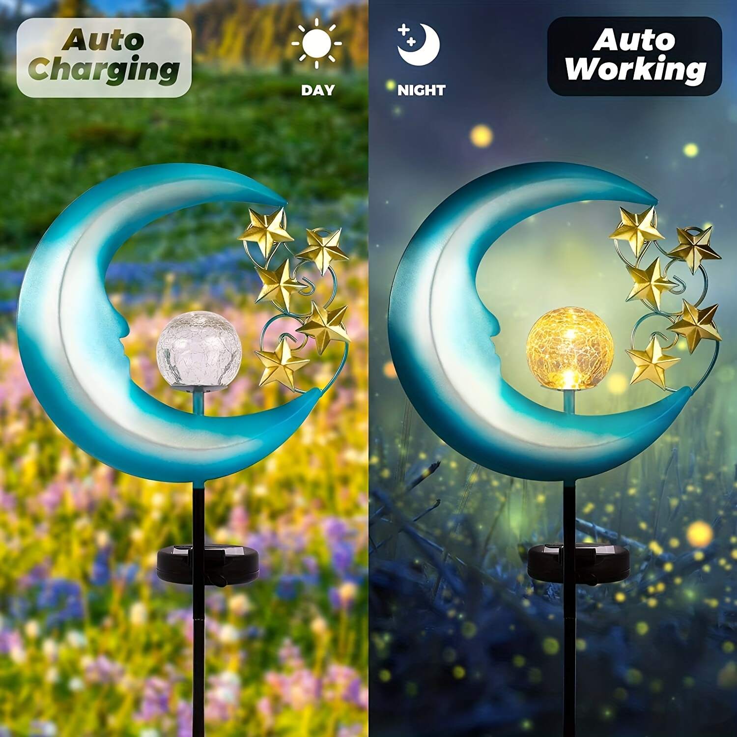 Brighten Up Your Garden with Waterproof Blue Moon Solar LED Lights!