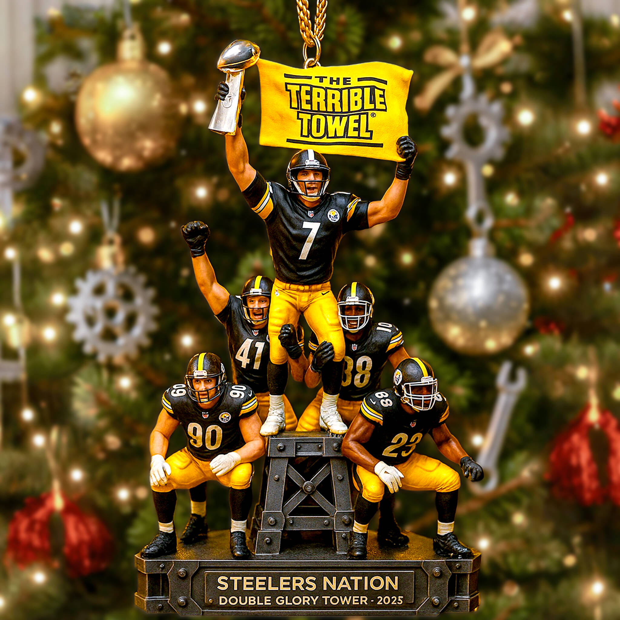 Steelers Team 'Double Glory Tower' Ornament