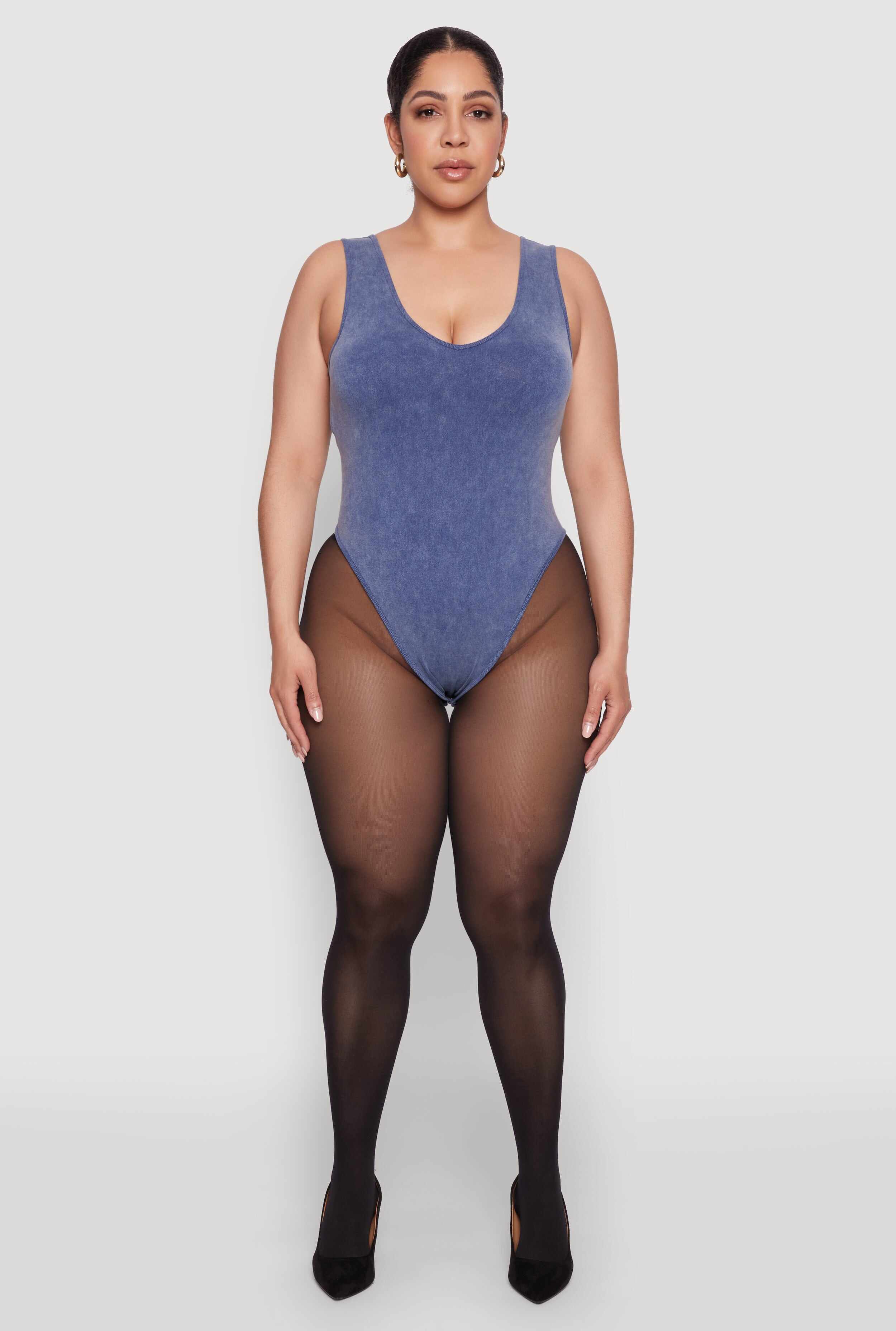 Plus Size Mineral Wash Tank Bodysuit