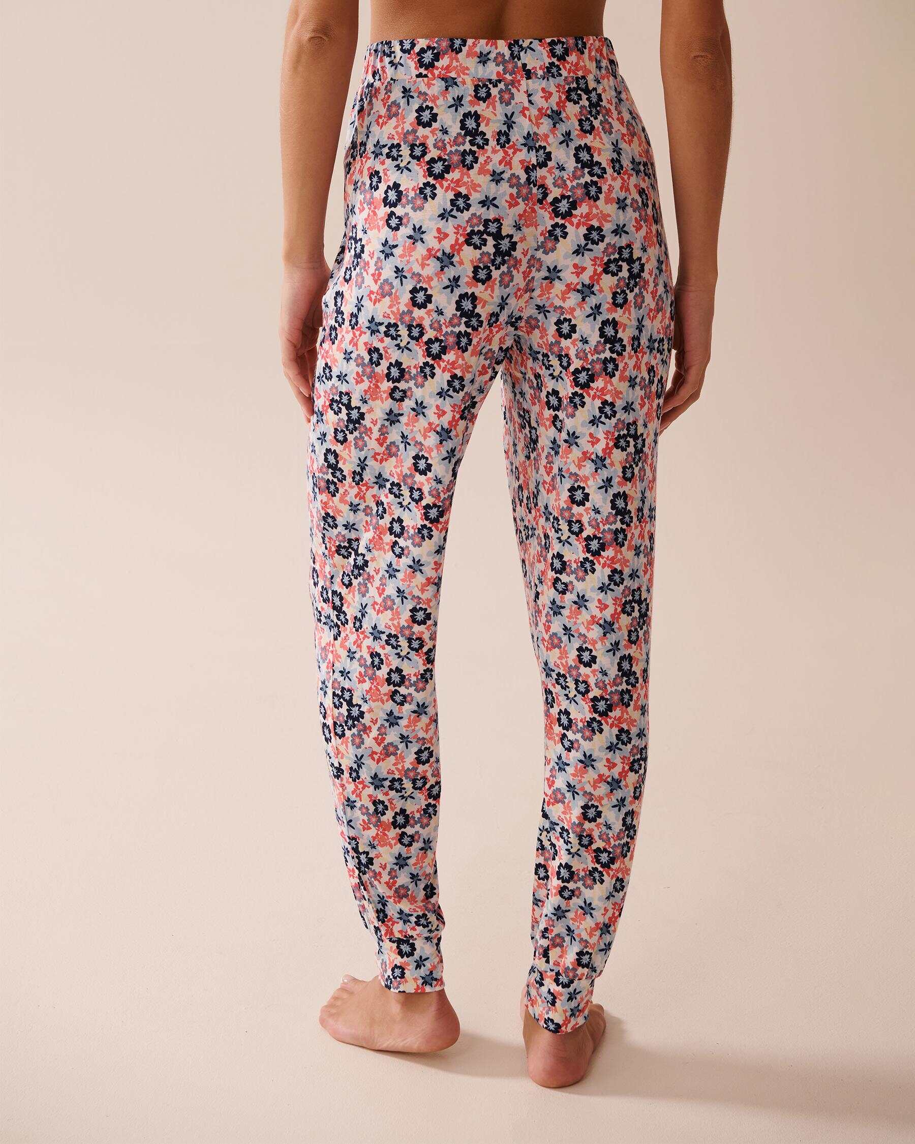 Ditsy Floral Print Soft Jersey Jogger Pajama Pants