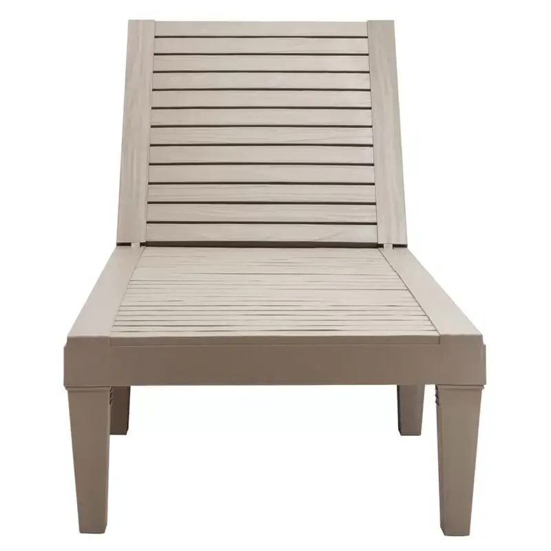 Outdoor Chaise Lounge Patio Reclining Chair with 5-Position Adjustable Backrest
