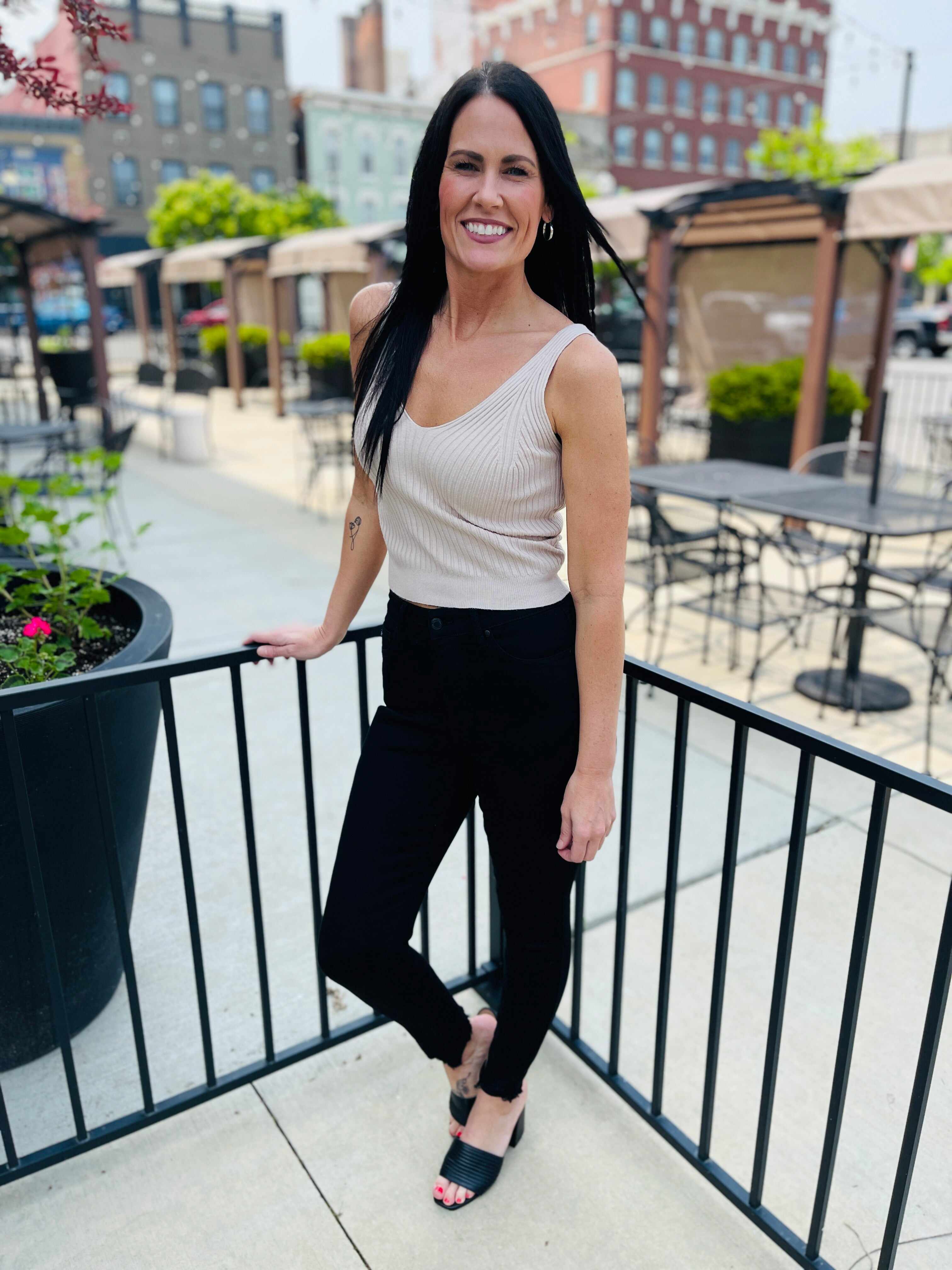 MARKDOWNS! Tummy Control Black Skinny Jeans in Reg/Curvy Fifth Restock!