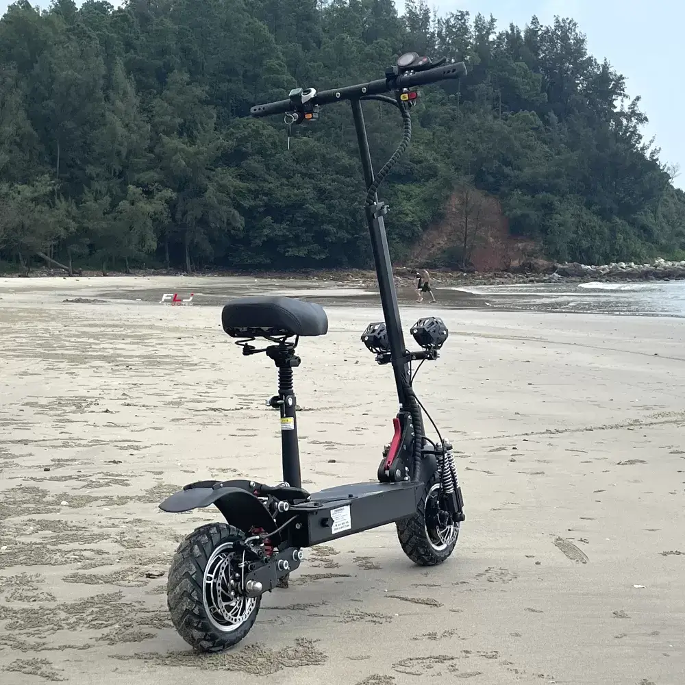 (🔥Limited Time Sale) T4 10inch 2400W E Scooter with Off Road Tire Foldable Dual Motor Electric scooter