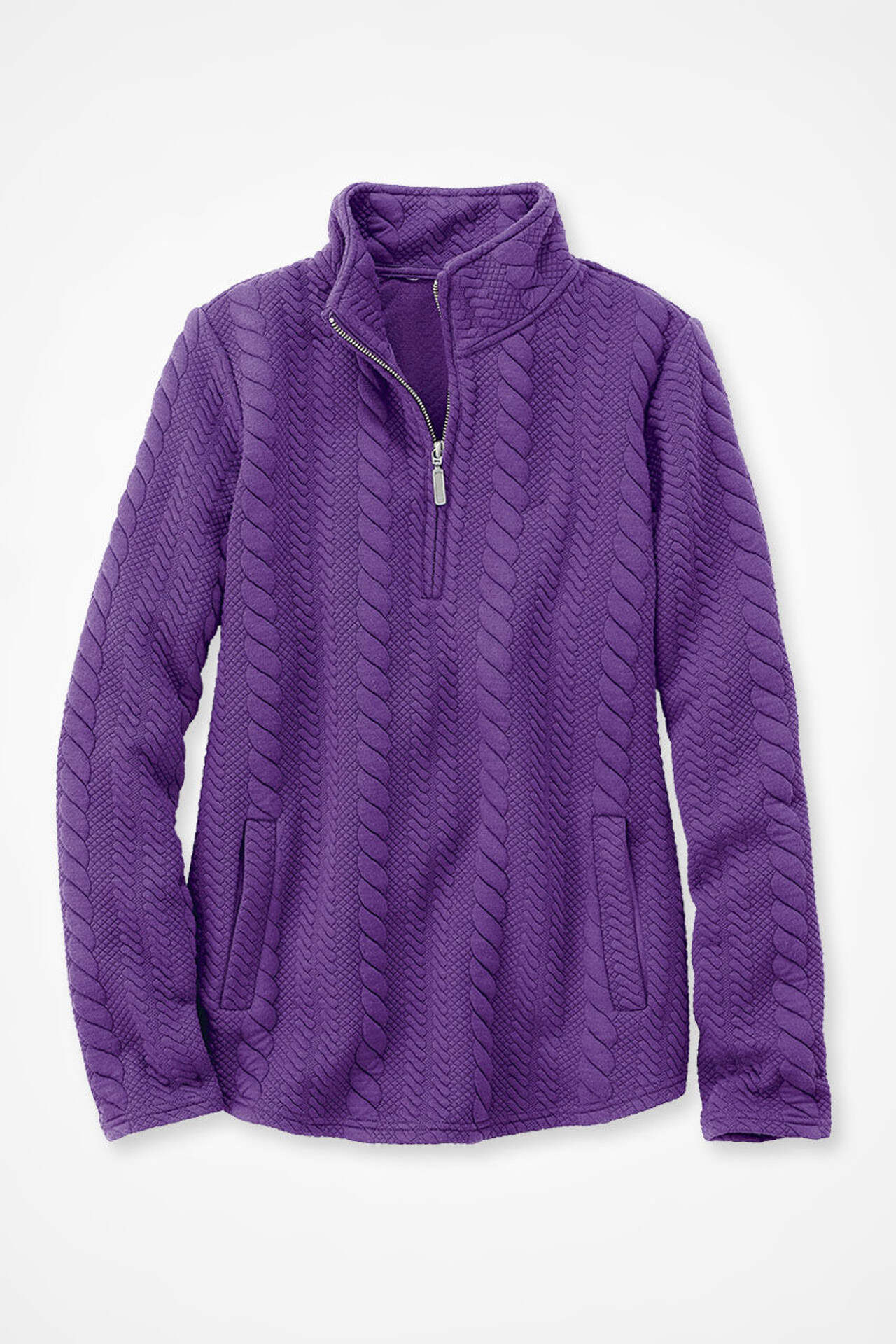 Cabled Quarter-Zip Sweatshirt
