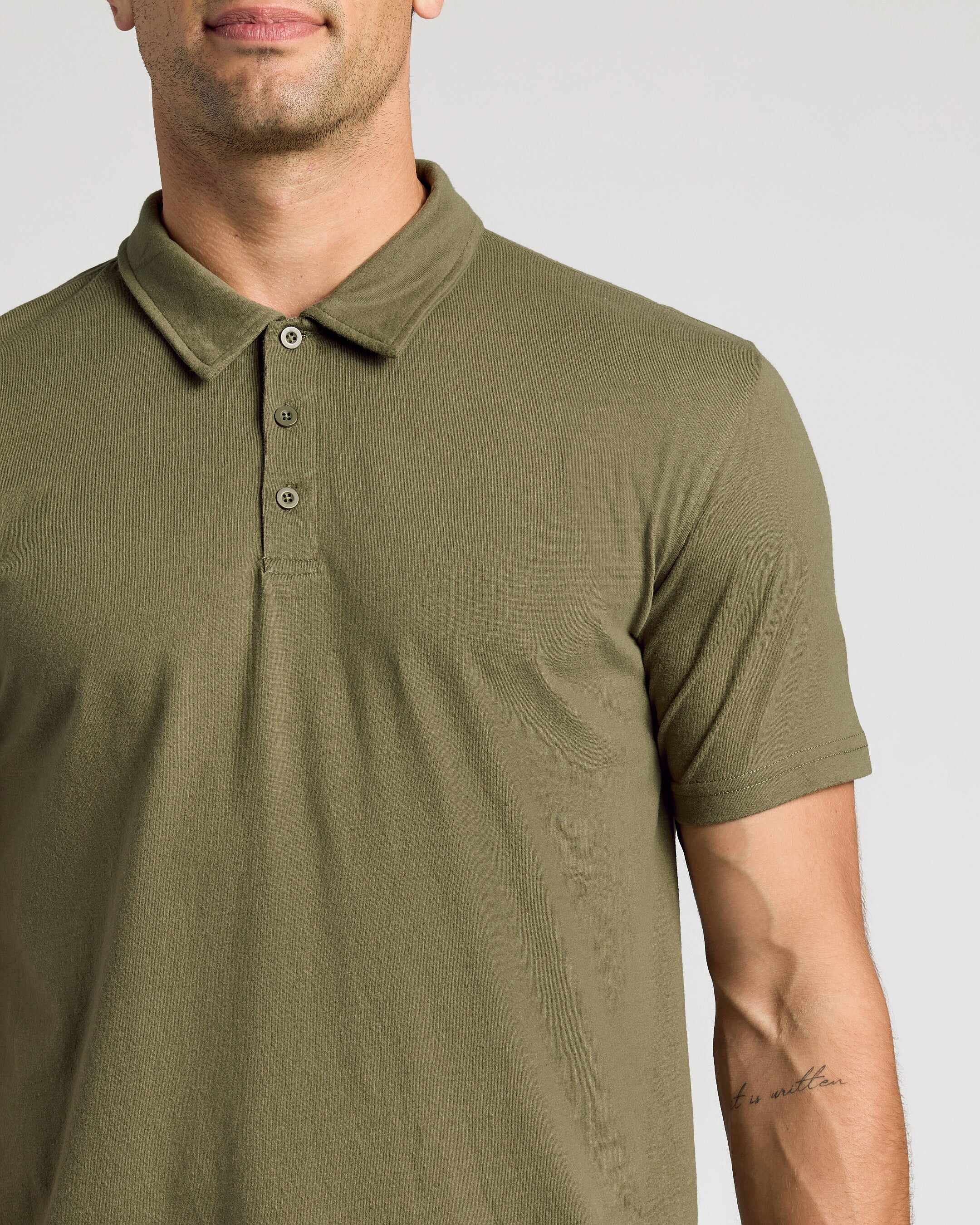 Military Green Short Sleeve Polo
