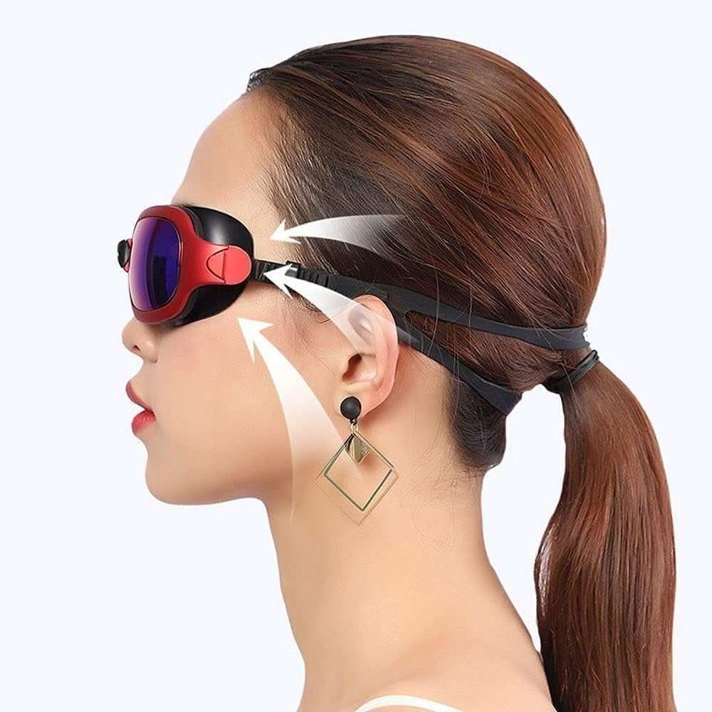 Swim Goggles, Anti-Fog HD Electroplating Swimming Glasses, Protection Wide View Swim Goggles with Silicone Seal, for Women Men Adult Youth Kids (Color : Black)Soft and comfortable for all face shapes