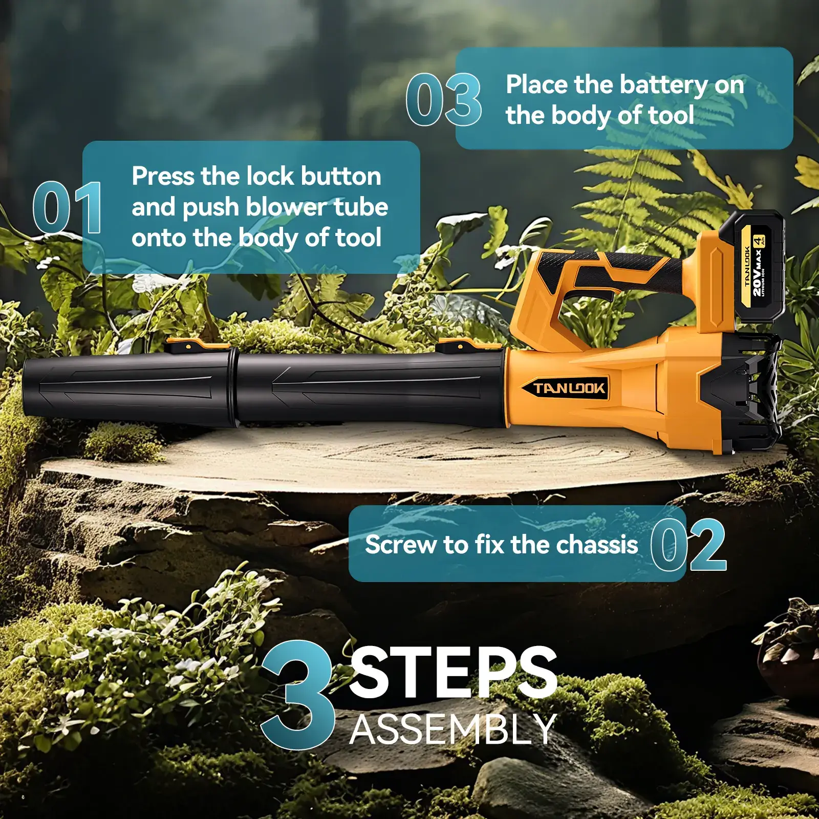 Cordless Leaf Blower - 580CFM, 160MPH, Lightweight