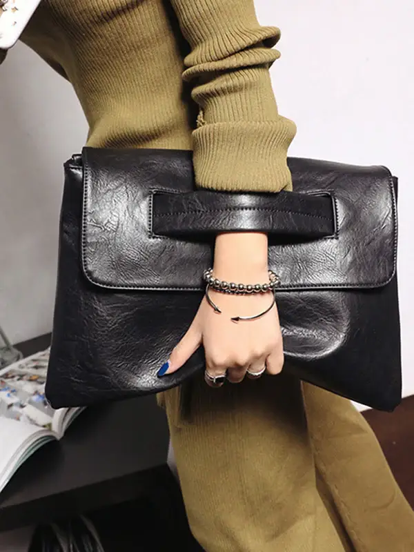 Oversized Fold-Over Clutch Bag