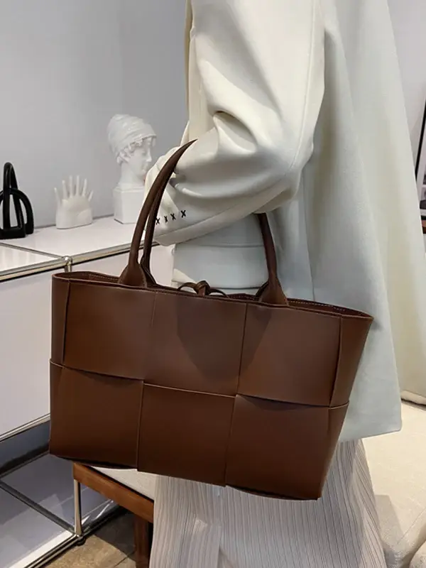 Woven Leather Tote Bag