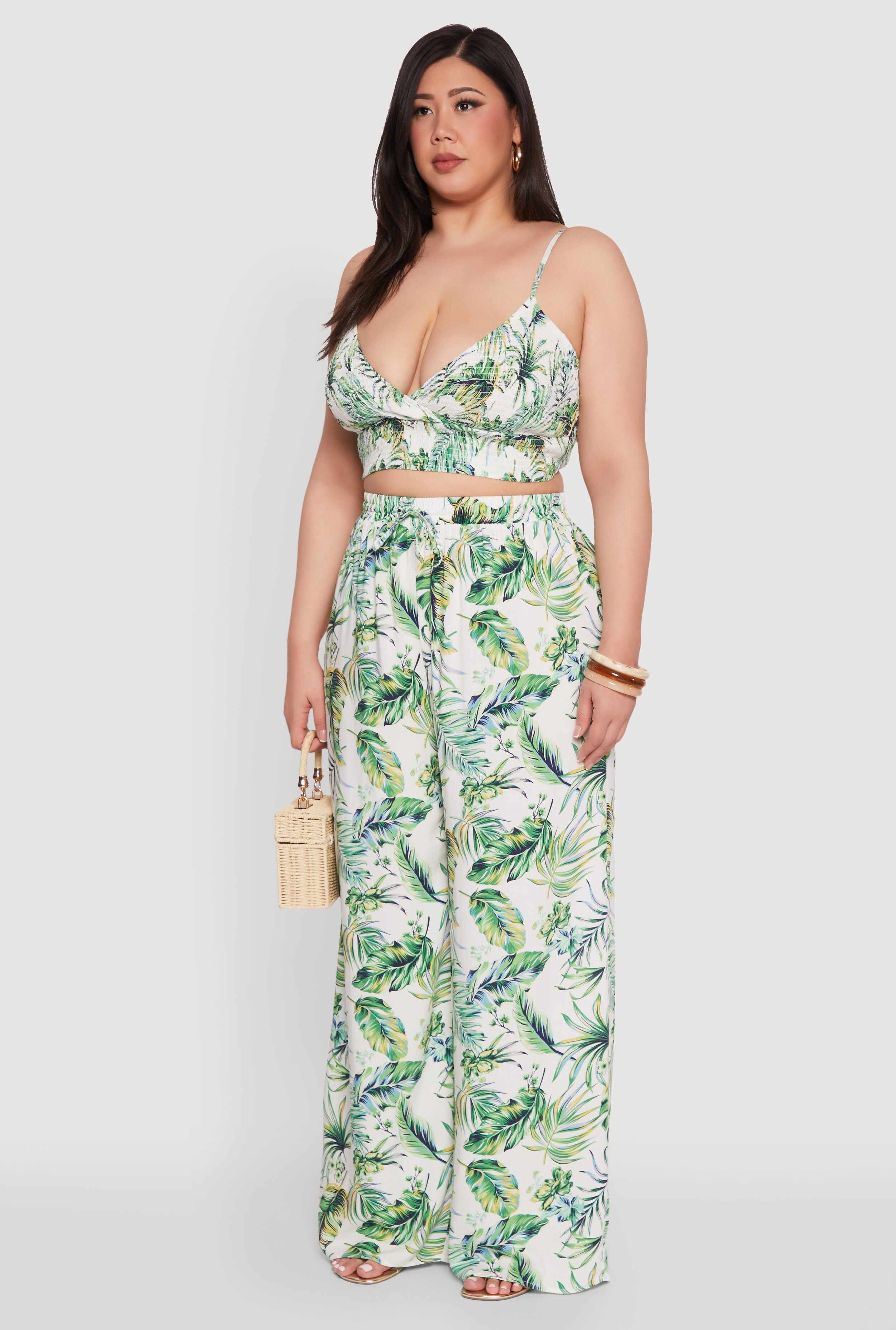 Plus Size Almost Famous Sleeveless V-Neck Crop Top for Going Out