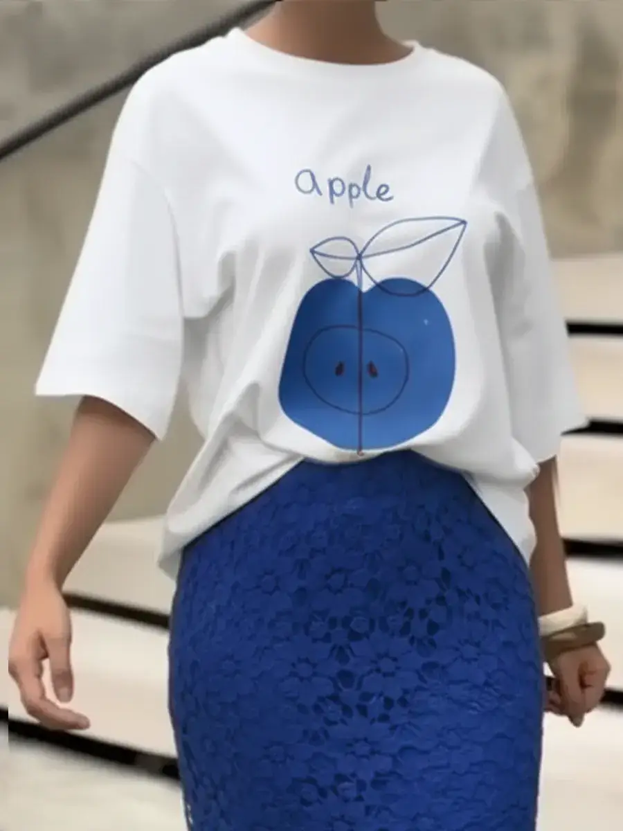 🔥Summer Arrivals🌟Women's Fashionable Apple Print T-shirt