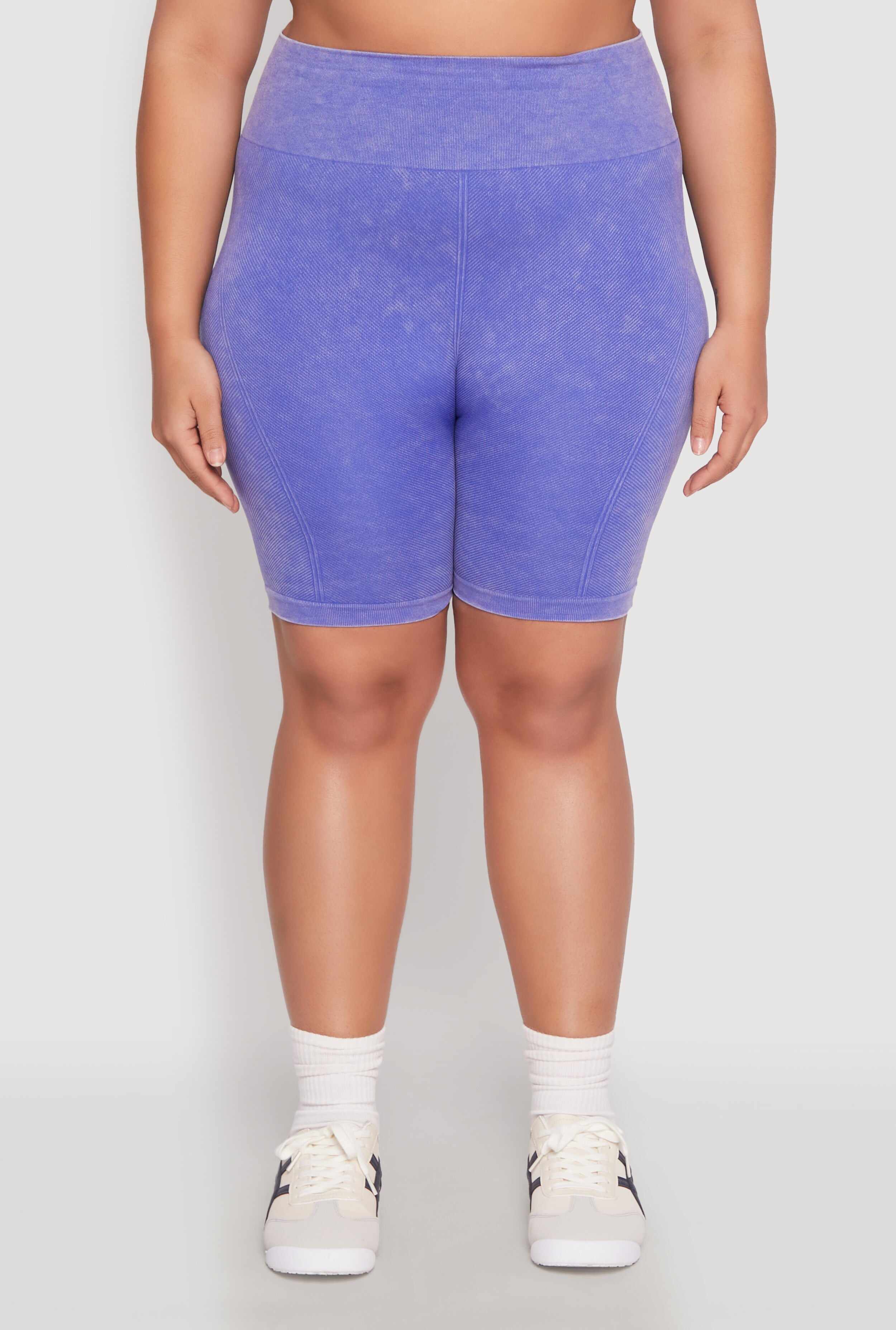 Plus Size Mineral Wash Biker Shorts