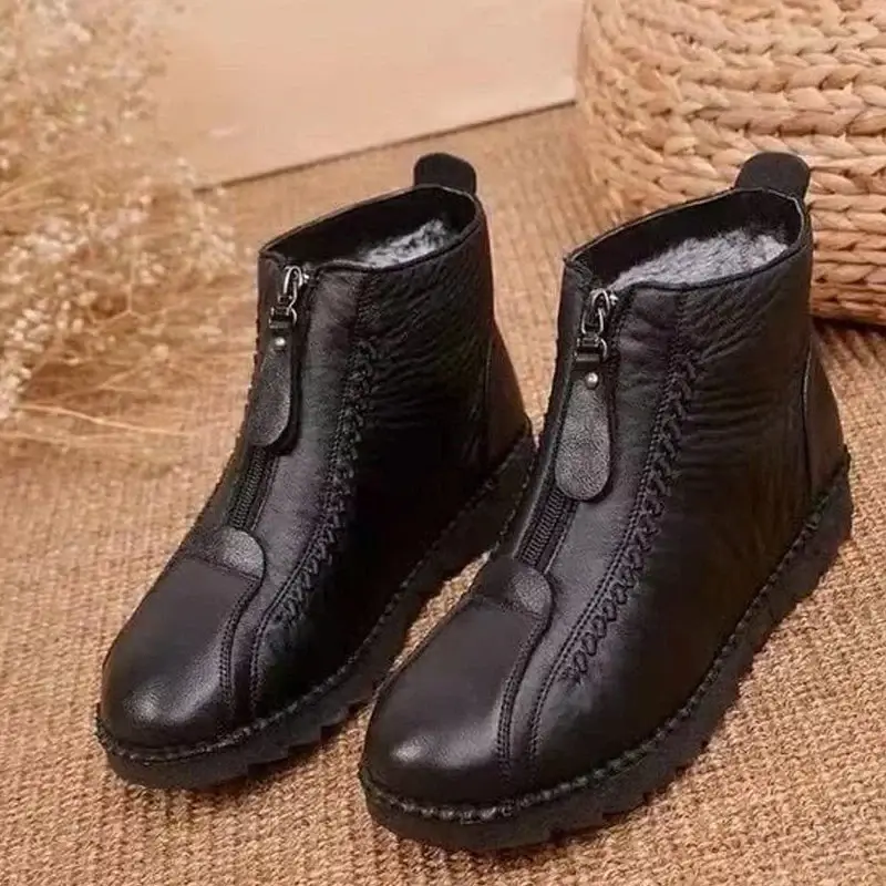 👢 Women's Winter Ankle Boots - Thermal Insulated & Water-Resistant with Side Zipper for Easy On/Off ❄️🛍️