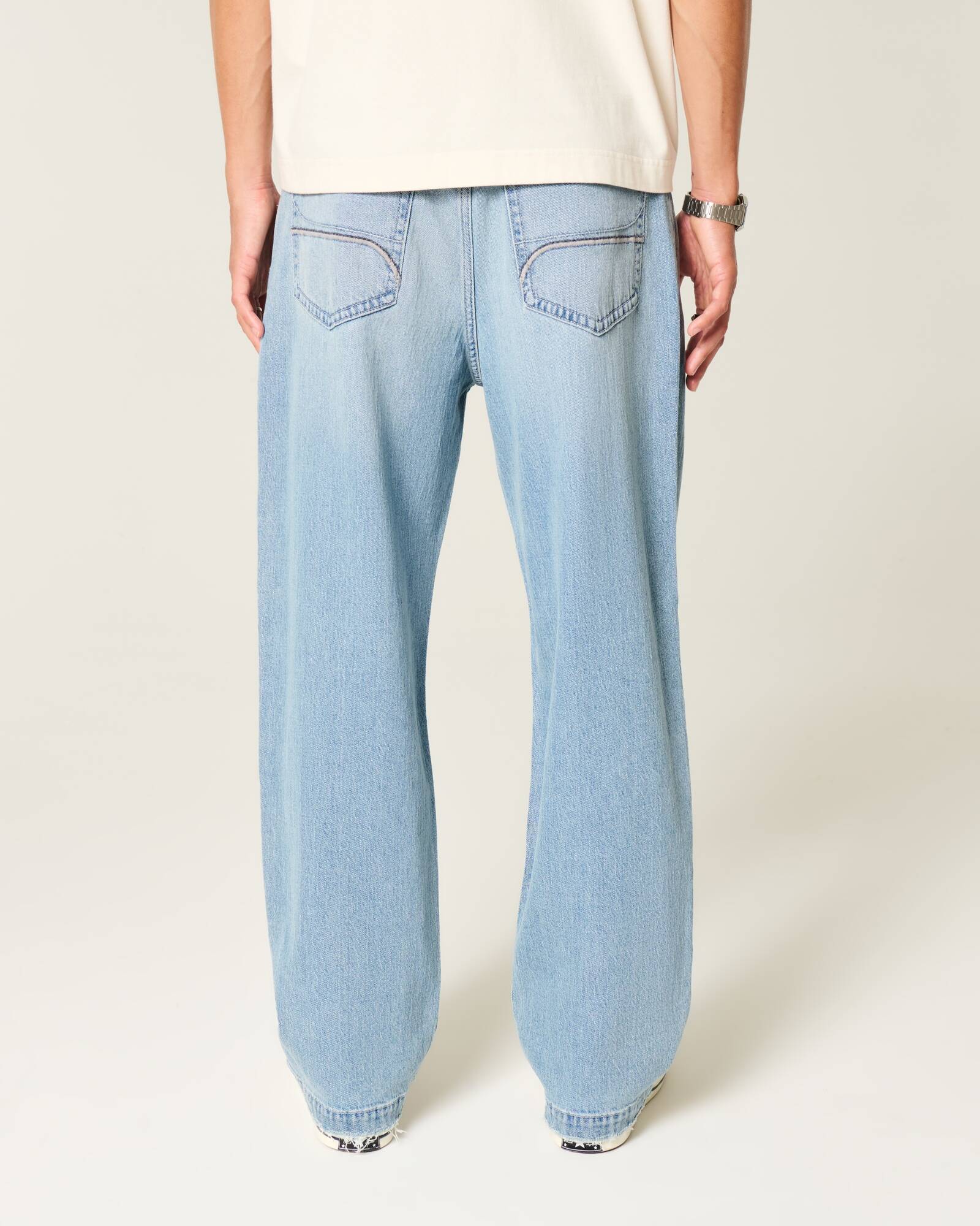 Railroad Stripe Baggy Painter Jeans